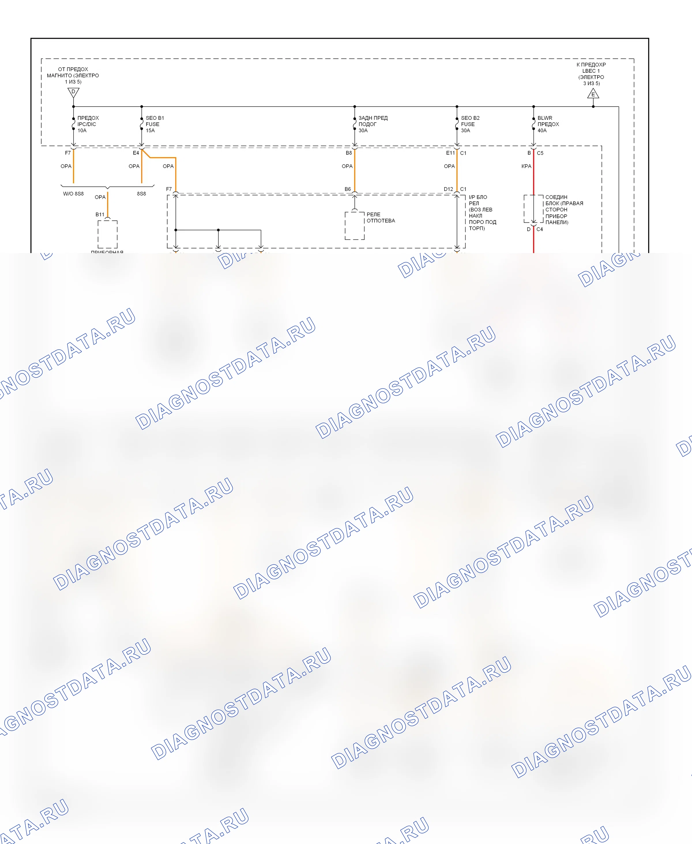 Блок предохранителей и реле 6.6л VIN 2 — 6,6л VIN 2, электросхема блока предохранителей реле — 6,6л VIN 2, электросхема блока предохранителей реле (2 из 5). Chevrolet Silverado Classic 2500 HD  (2007-2007)