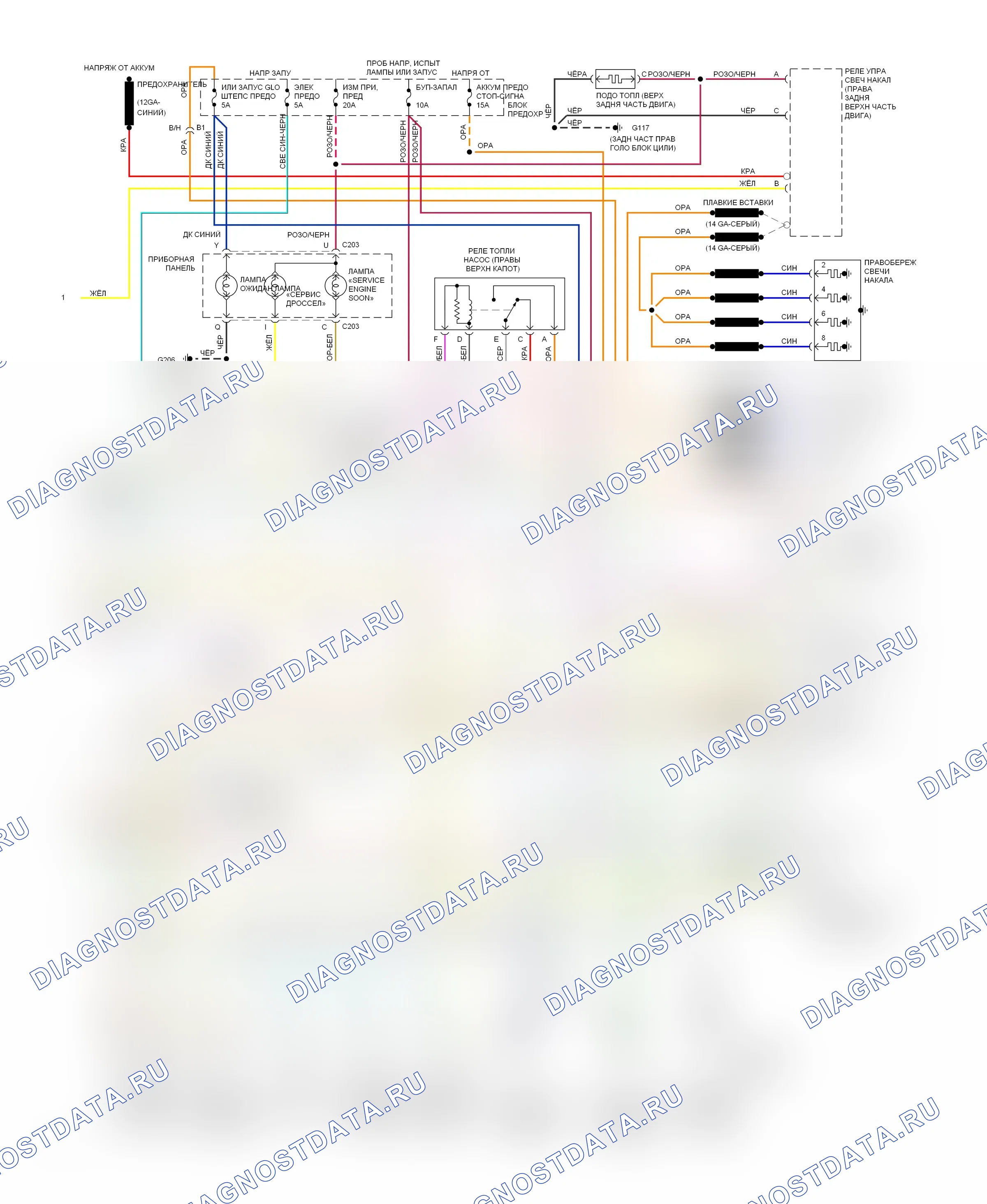 Управление двигателем — Электросхема двигателя 6.5L (VIN F) s, 4l80e автоматическая коробка передач — Электросхема двигателя 6.5L (VIN F) s, 4l80e автоматическая коробка передач (2 из 2). Chevrolet Suburban K1500  (1992-1999)