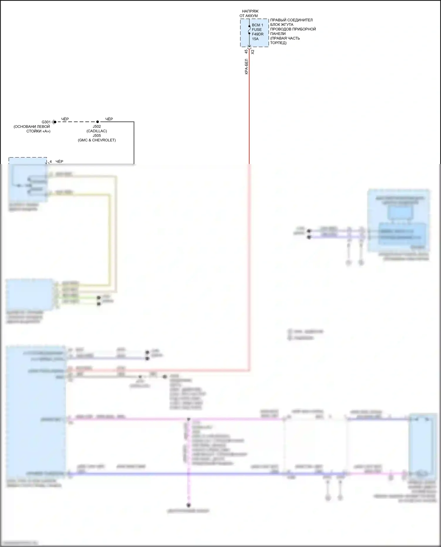 Багажник, задняя дверь, лючок топливного бака — Электросхема открытия лючка топливного бака — Электросхема открытия лючка топливного бака. Chevrolet Tahoe V (2021-2024)