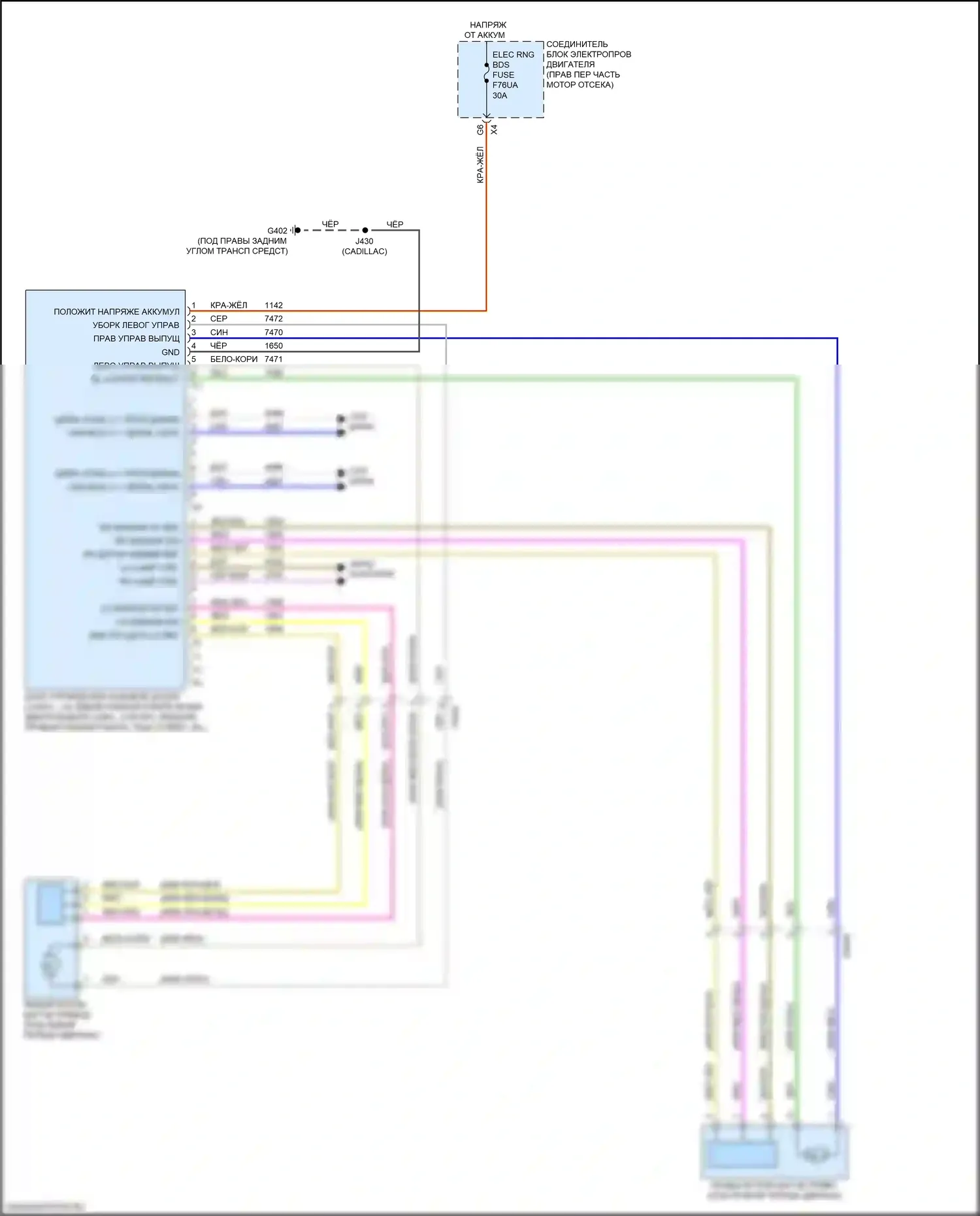Багажник, задняя дверь, лючок топливного бака — Электросхема выдвижных ходовых щитов — Электросхема выдвижных ходовых щитов. Chevrolet Tahoe V (2021-2024)