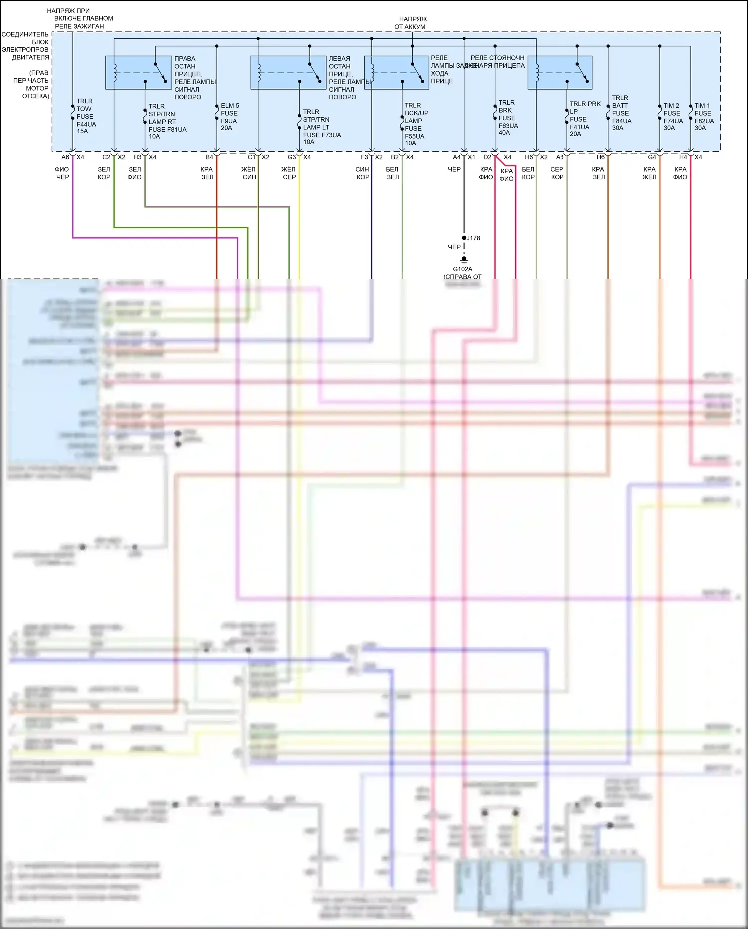 Фары и фонари — Электросхема буксировки прицепа — Электросхема буксировки прицепа (1 из 2). Chevrolet Tahoe V (2021-2024)