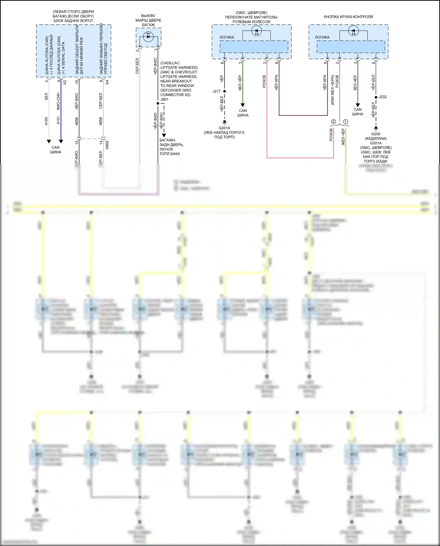 Освещение салона — Электросхема подсветки приборной панели — Электросхема подсветки приборной панели (3 из 4). Chevrolet Tahoe V (2021-2024)