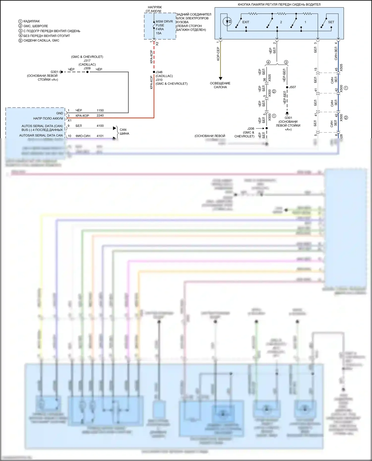 Память — Электросхема памяти зеркал — Электросхема памяти зеркал (2 из 2). Chevrolet Tahoe V (2021-2024)