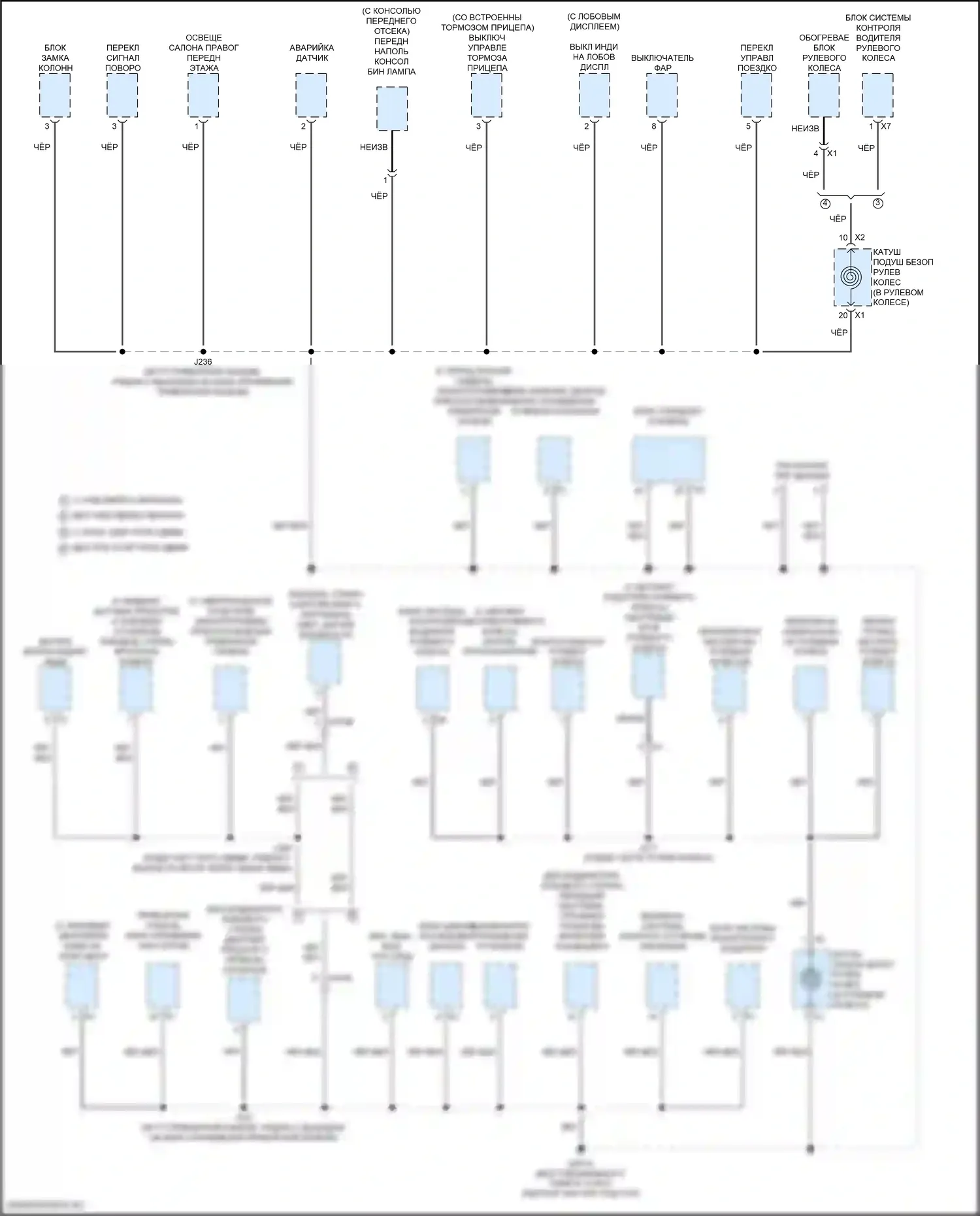 Точки подключения масс — Электросхема разводки массы — Электросхема разводки массы (4 из 11). Chevrolet Tahoe V (2021-2024)