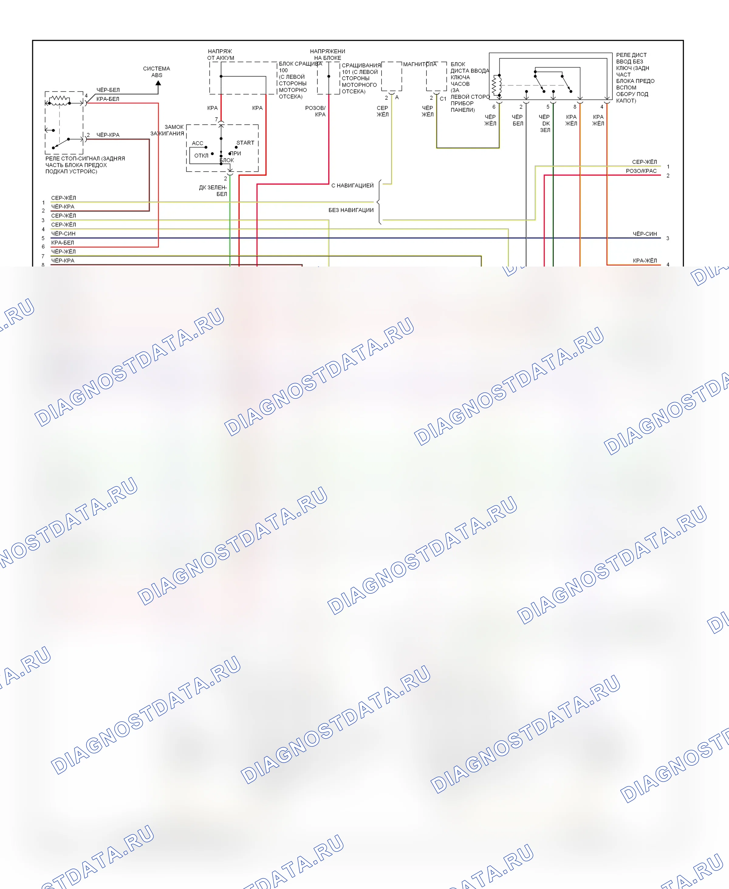 Внешние осветительные приборы — Электросхема фар и фонарей — Электросхема фар и фонарей (2 из 3). Chrysler Crossfire I final (2008-2008)