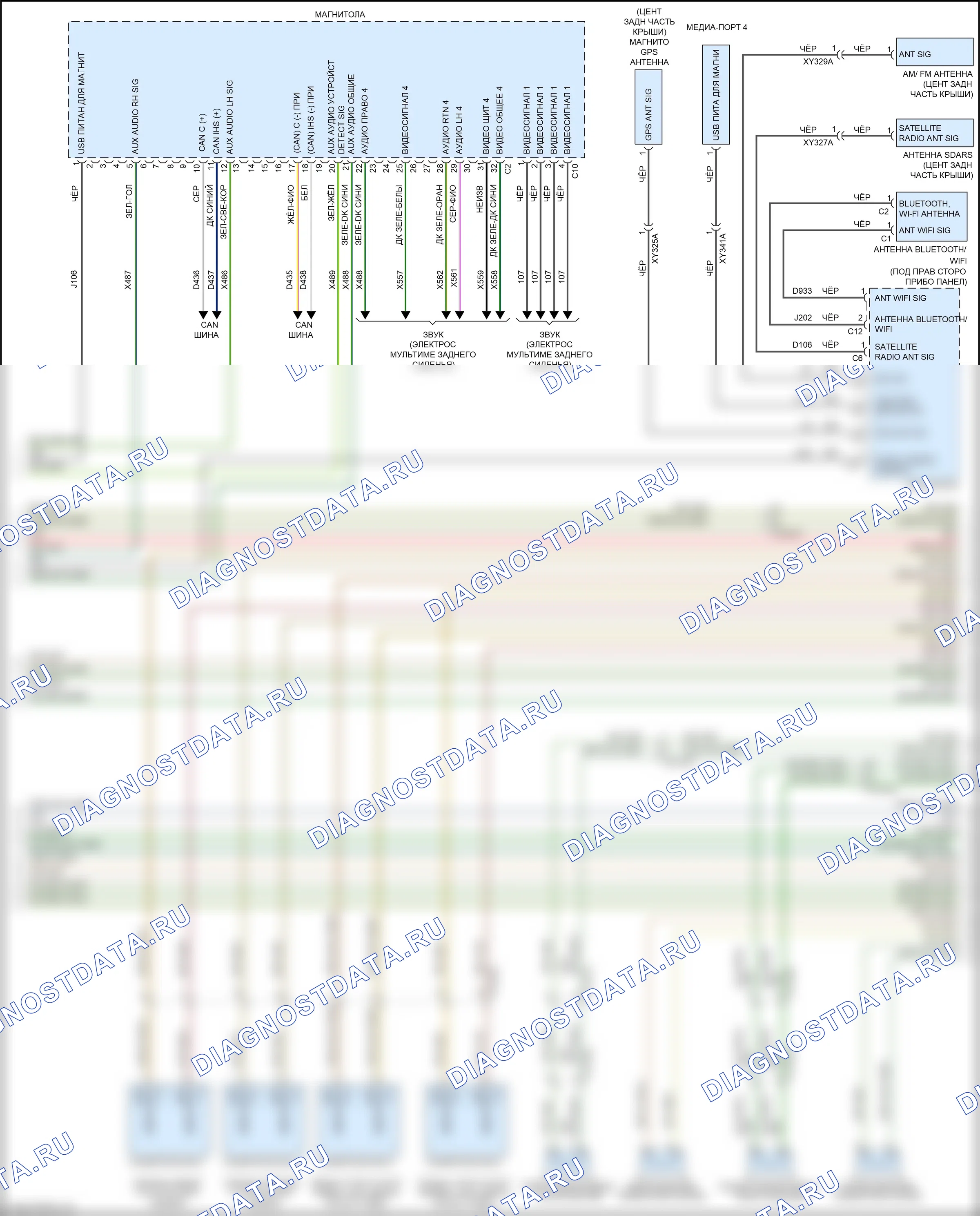 Магнитола — Электросхема магнитолы, премиум 2 без rfv — Электросхема магнитолы, премиум 2 без rfv (3 из 4). Chrysler Voyager VI (2019-2024)