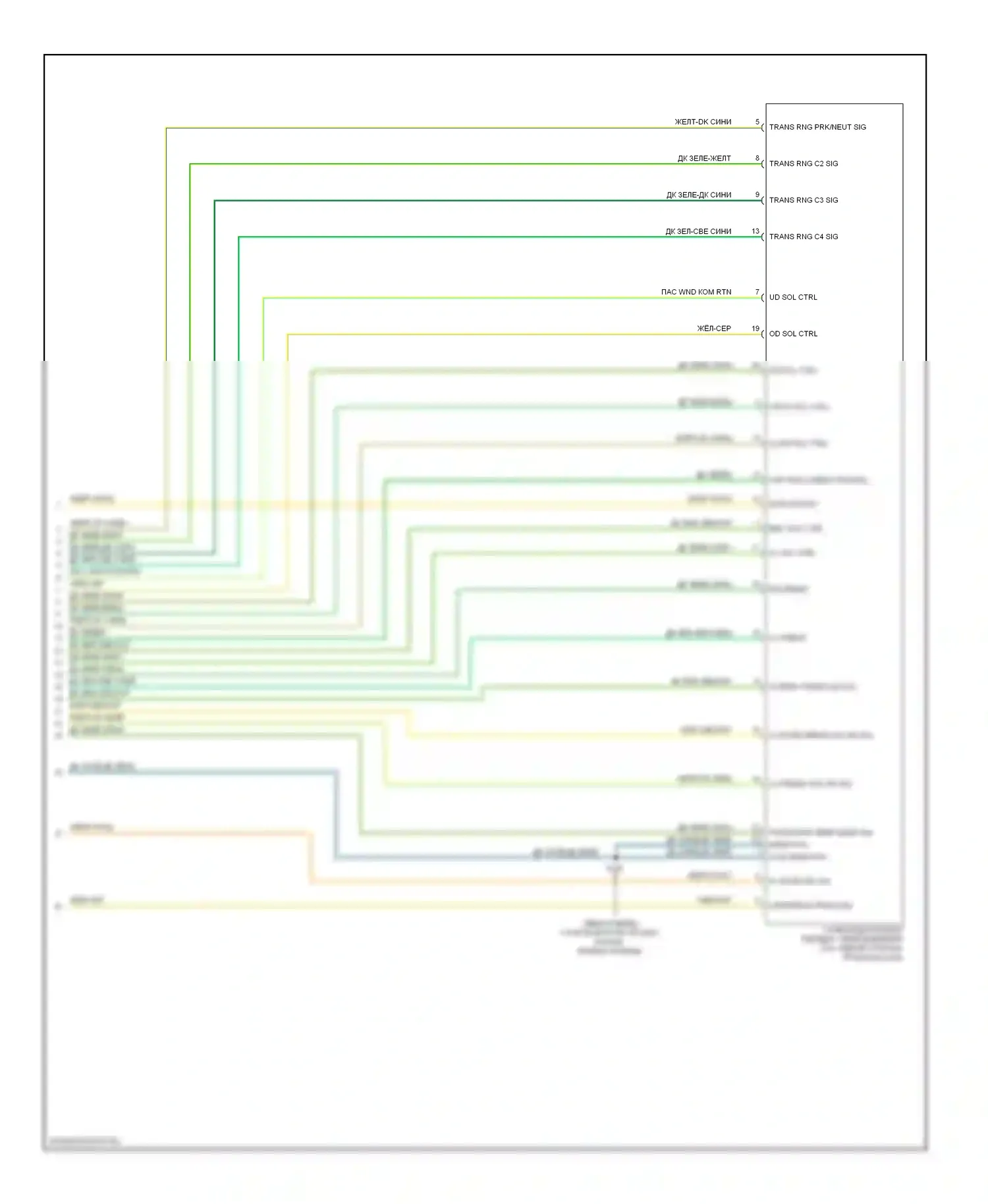 Коробка передач — Электросхема коробки передач, 6-ступенчатая без двойного сцепления — Электросхема коробки передач, 6-ступенчатая без двойного сцепления (2 из 2). Dodge Avenger II рестайлинг (2011-2014)