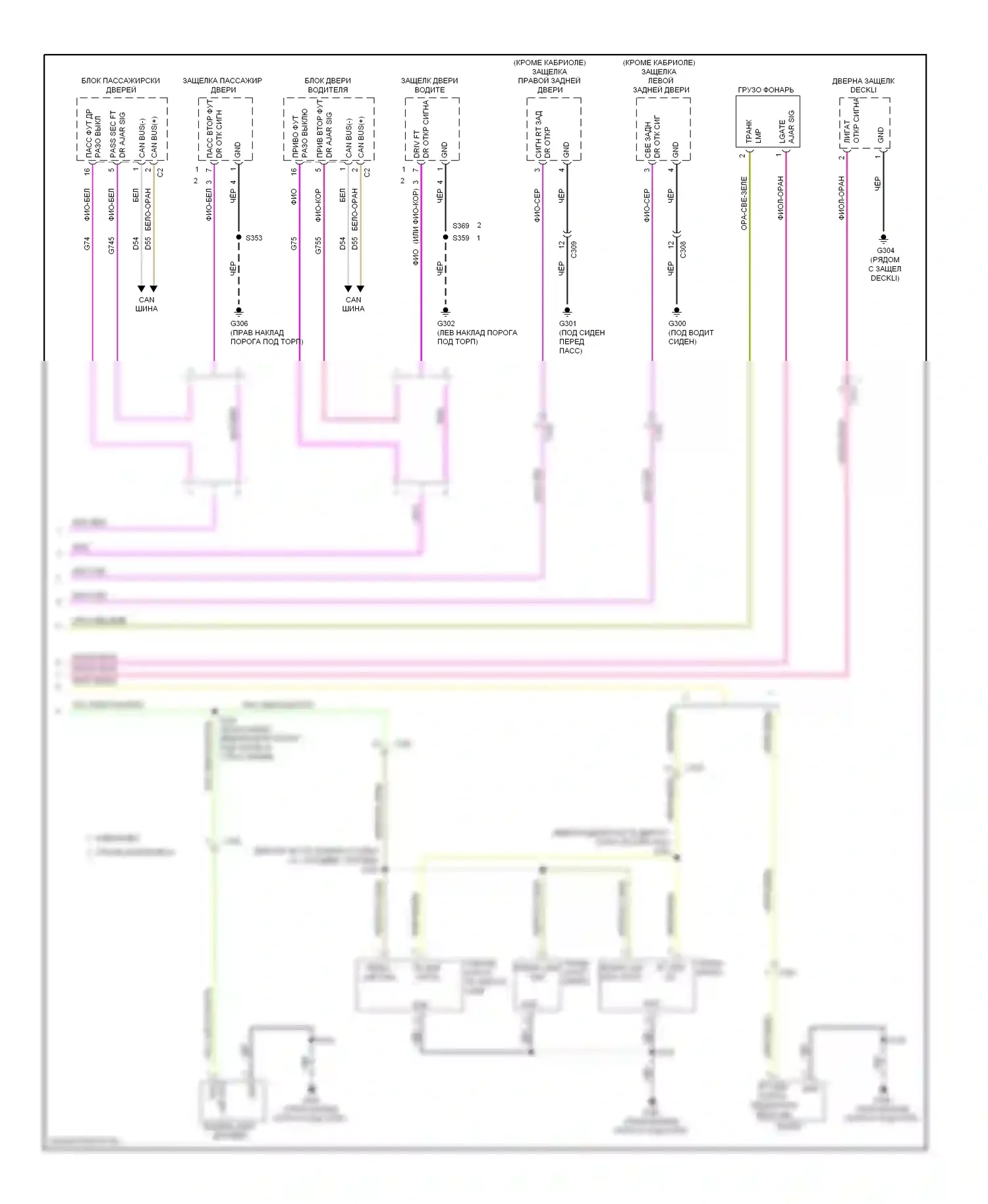 Освещение салона — Электросхема освещения салона — Электросхема освещения салона (2 из 2). Dodge Avenger II рестайлинг (2011-2014)