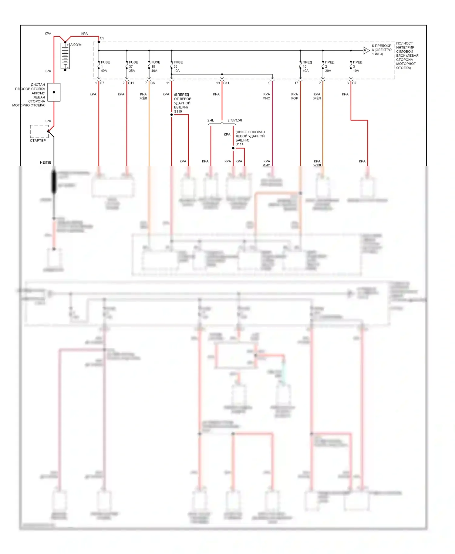 Блок предохранителей и реле — Электросхема блока предохранителей реле — Электросхема блока предохранителей реле (1 из 3). Dodge Avenger II (2007-2010)