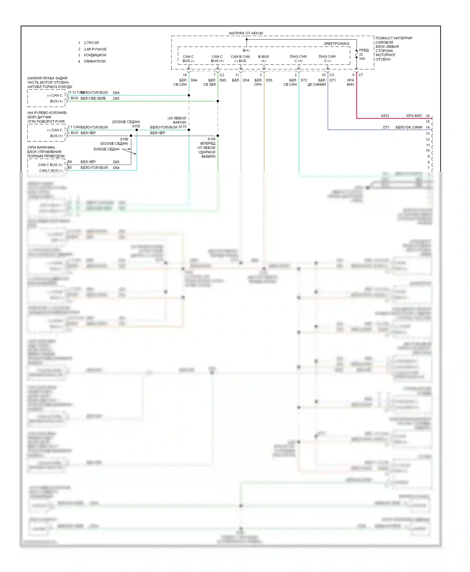 Can шина — Can шина электросхема — Can шина электросхема. Dodge Avenger II (2007-2010)