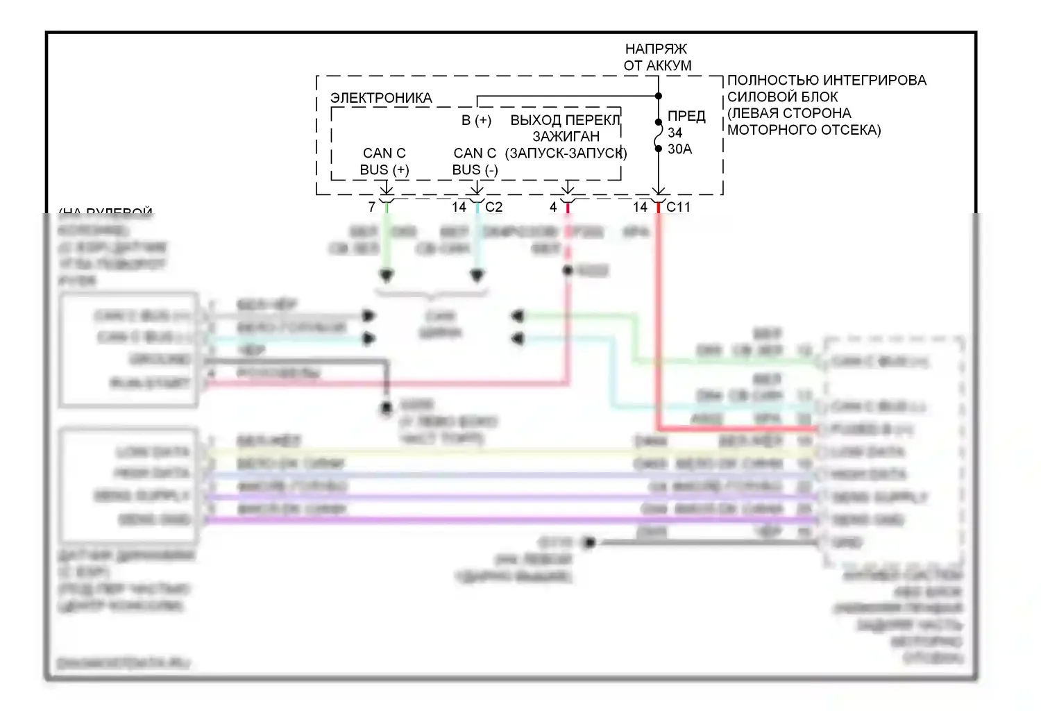 Электроусилитель руля — Электросхема электроусилителя руля — Электросхема электроусилителя руля. Dodge Avenger II (2007-2010)