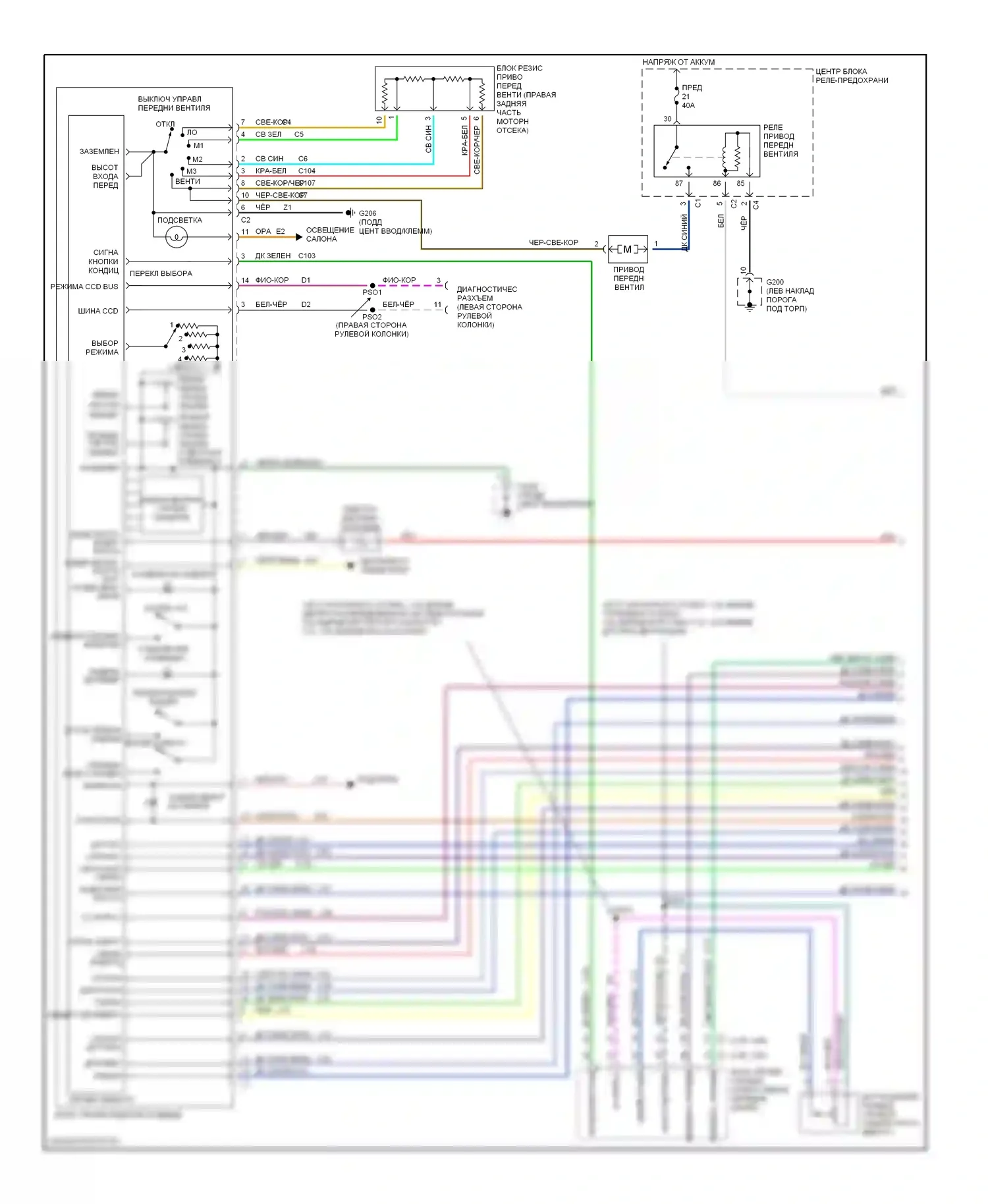 Кондиционирование воздуха — Электросхемы кондиционирования воздуха — Электросхемы кондиционирования воздуха (1 из 2). Dodge Caravan III (1995-2000)