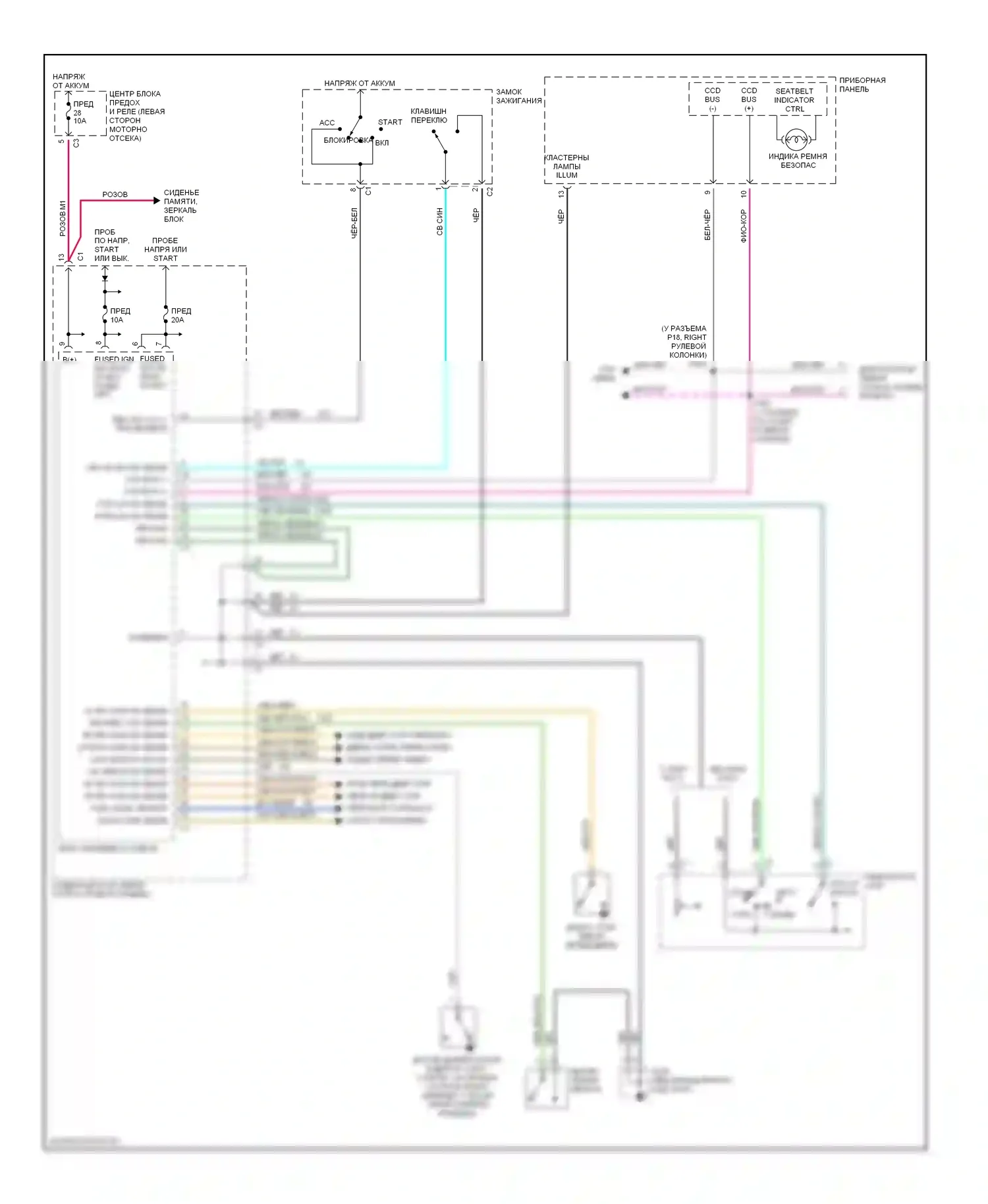 Предупреждение — Электросхемы системы оповещения — Электросхемы системы оповещения. Dodge Caravan III (1995-2000)