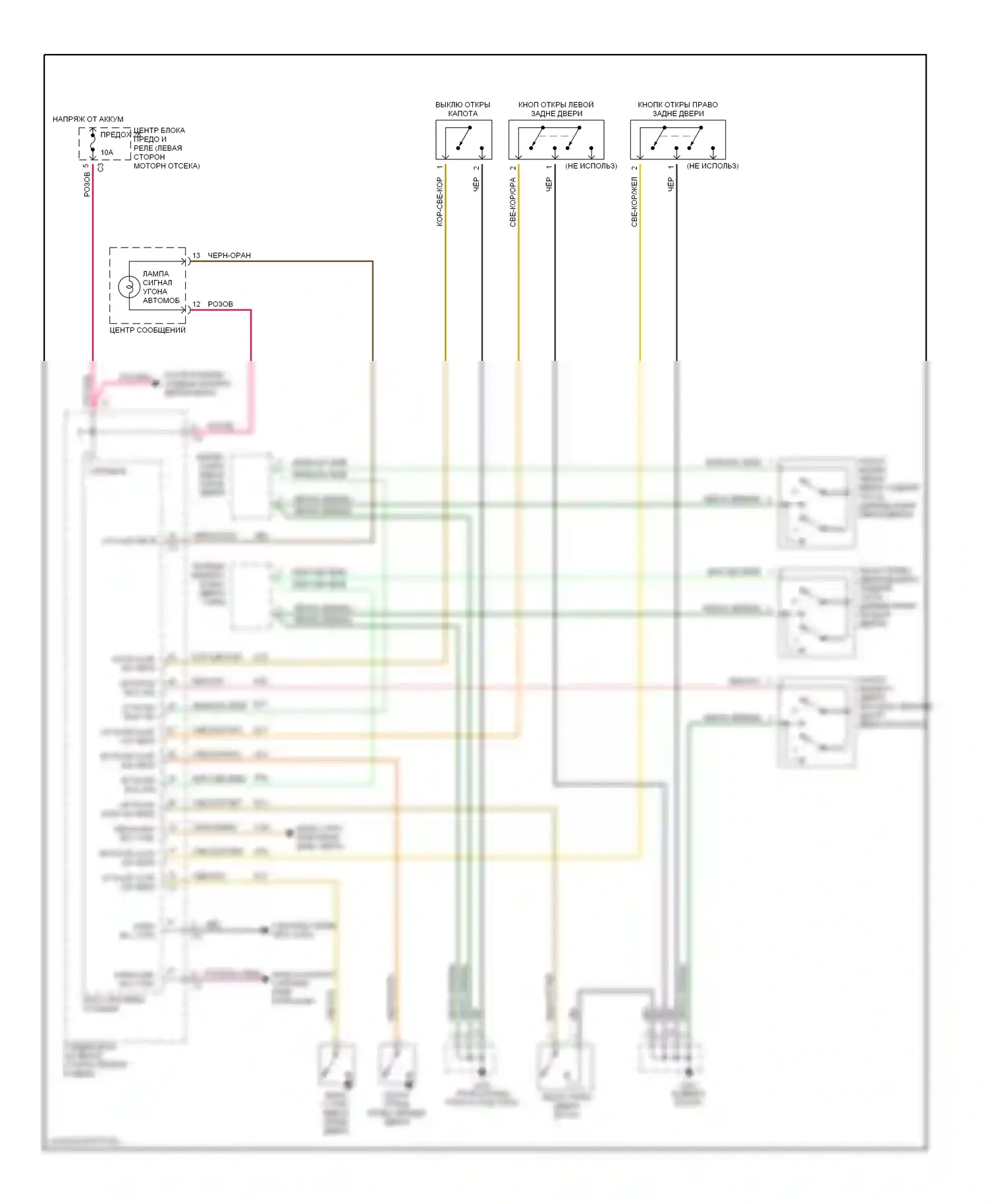 Сигнализация — Сигнализации электросхема — Сигнализации электросхема. Dodge Caravan III (1995-2000)