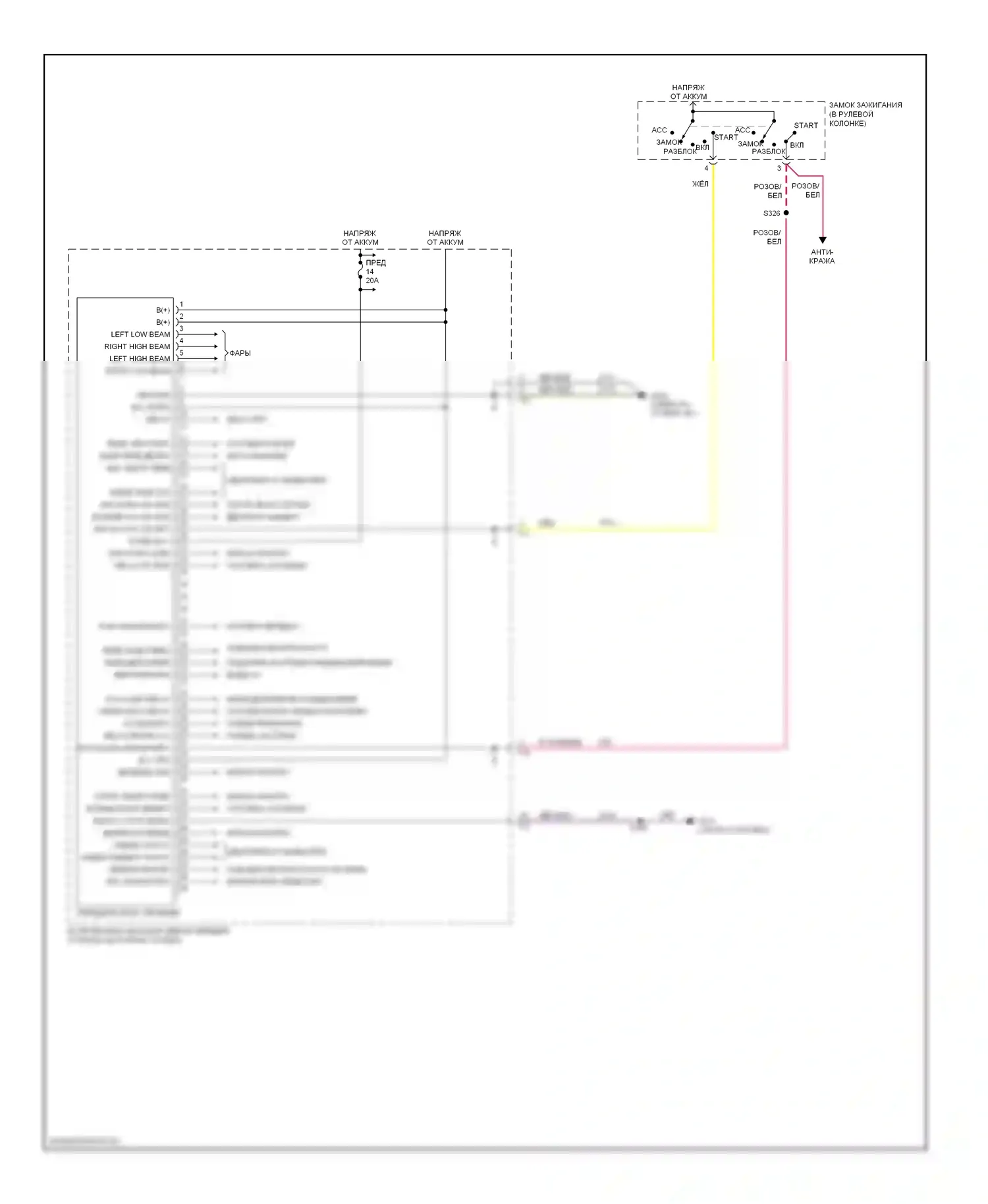Блоки управления кузовом — Электросхема контроллера передней панели — Электросхема контроллера передней панели. Dodge Caravan IV (2000-2007)