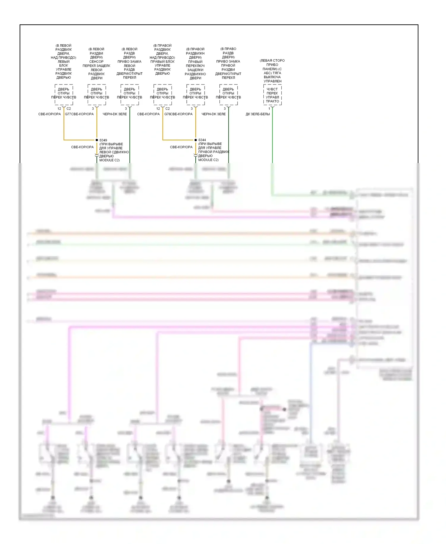 Приборная панель — Электросхема приборной панели — Электросхема приборной панели (2 из 2). Dodge Caravan IV (2000-2007)