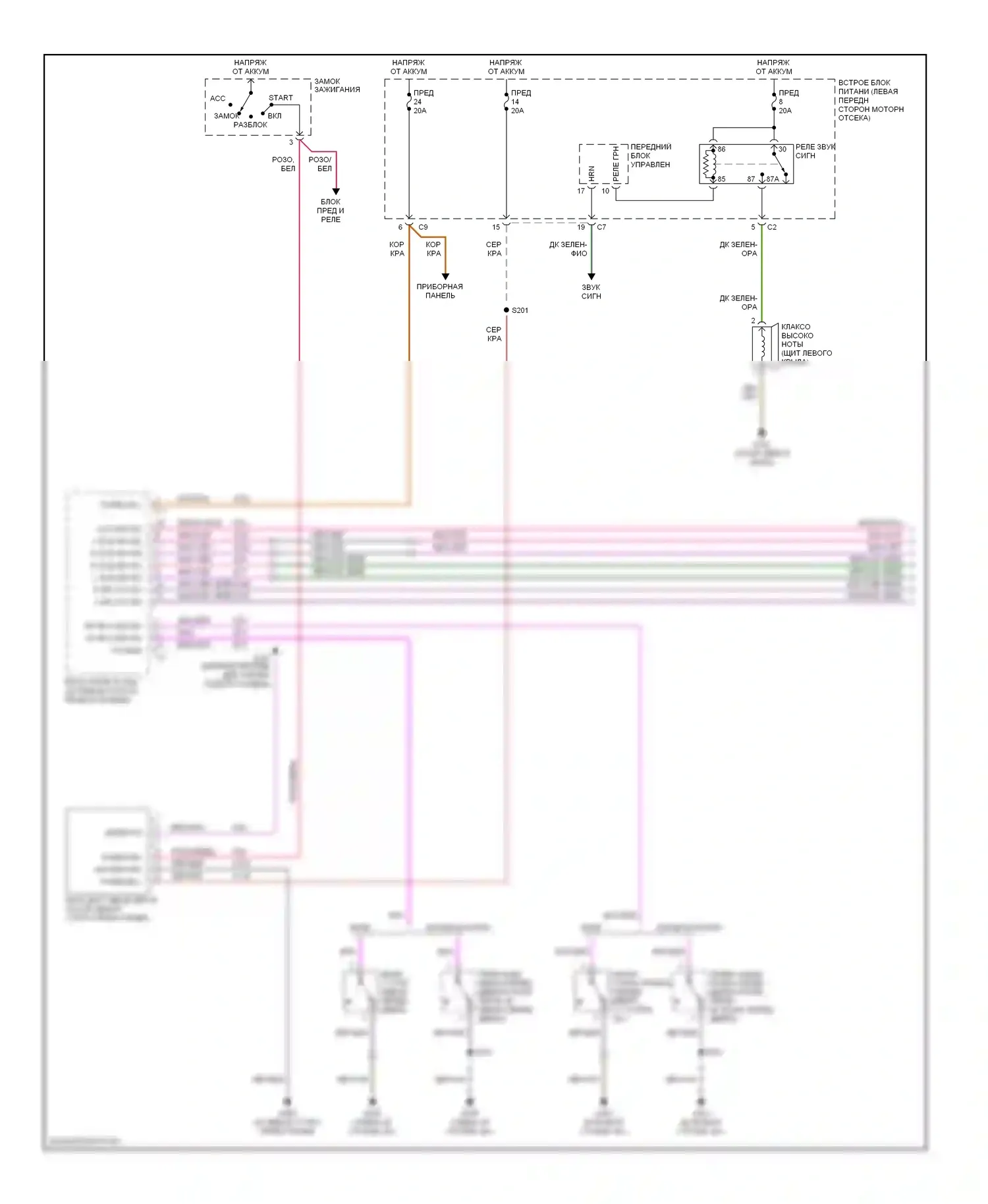 Сигнализация — Сигнализации электросхема — Сигнализации электросхема (1 из 2). Dodge Caravan IV (2000-2007)