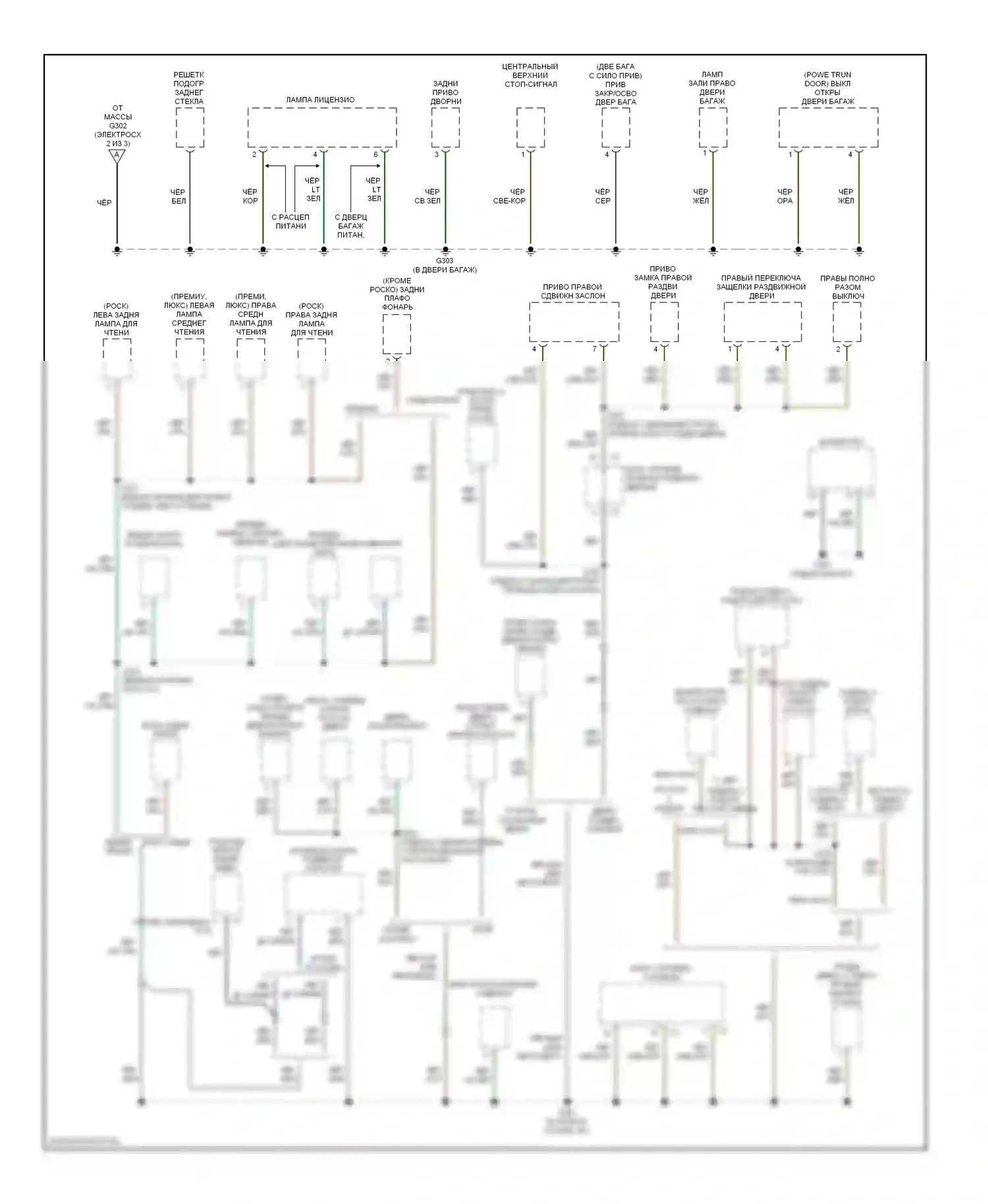 Точки подключения масс — Электросхема точек подключения масс — Электросхема точек подключения масс (3 из 3). Dodge Caravan IV (2000-2007)