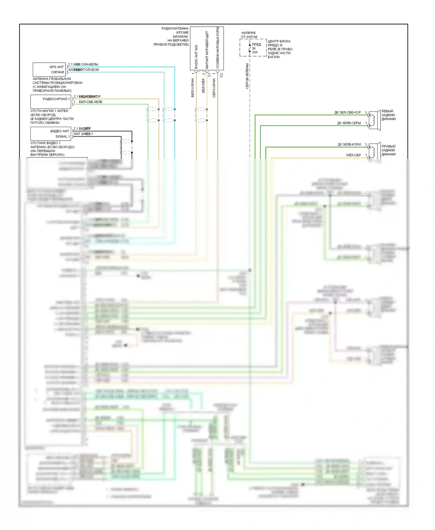 Магнитола — Электросхема магнитолы, базовая — Электросхема магнитолы, базовая. Dodge Charger V (2005-2010)