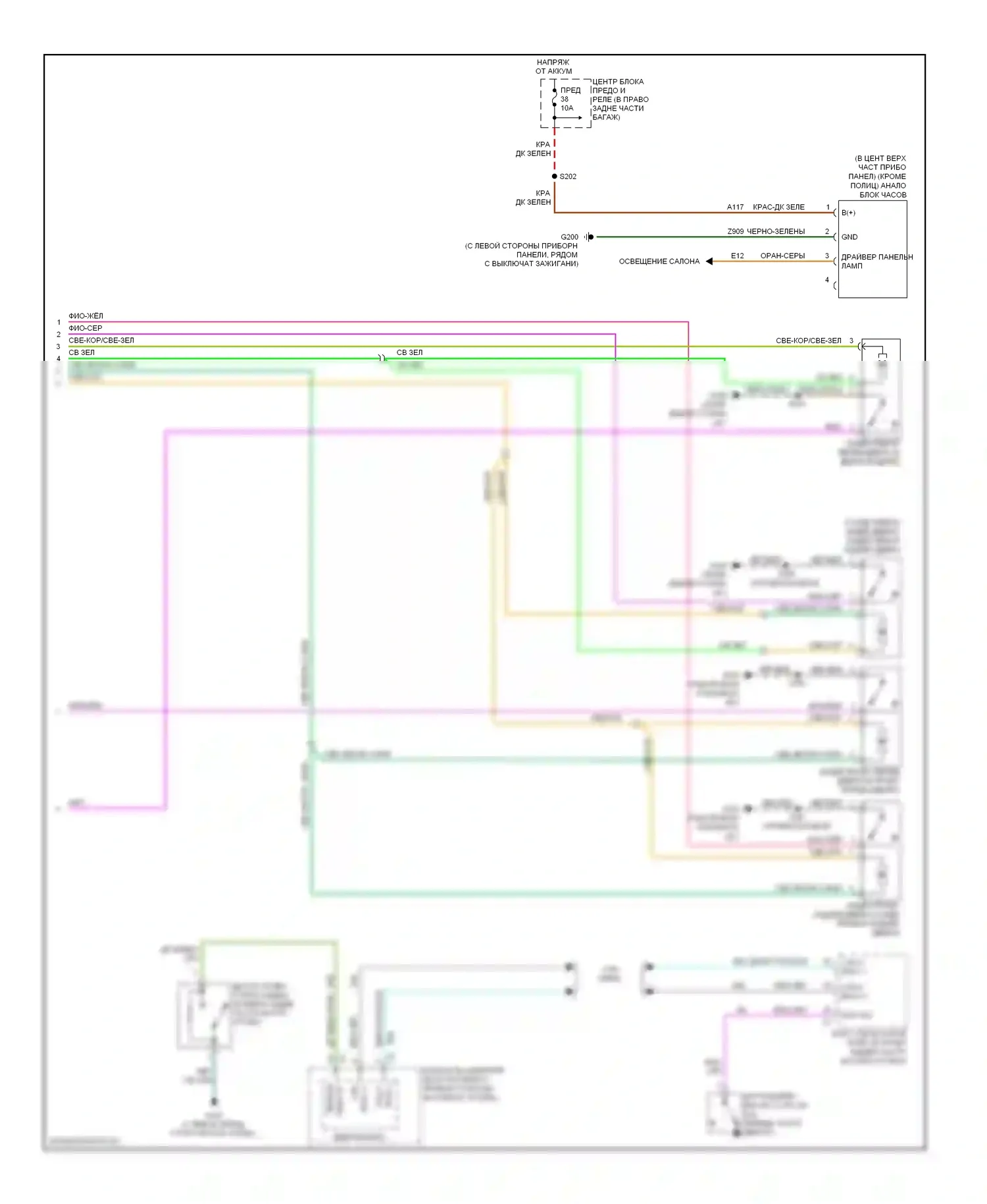 Приборная панель — Электросхема приборной панели — Электросхема приборной панели (2 из 2). Dodge Charger V (2005-2010)