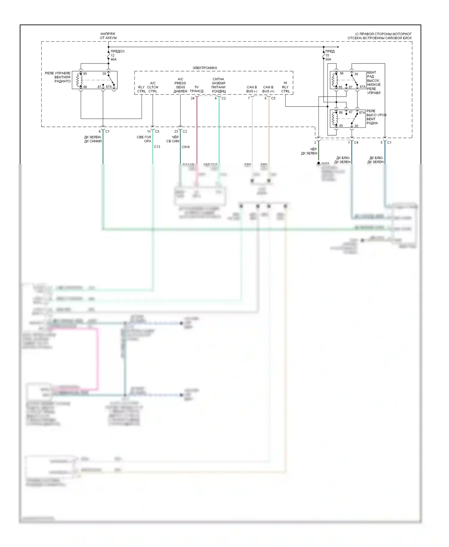 Вентилятор охлаждения — Электросхема вентилятора охлаждения — Электросхема вентилятора охлаждения. Dodge Charger V (2005-2010)