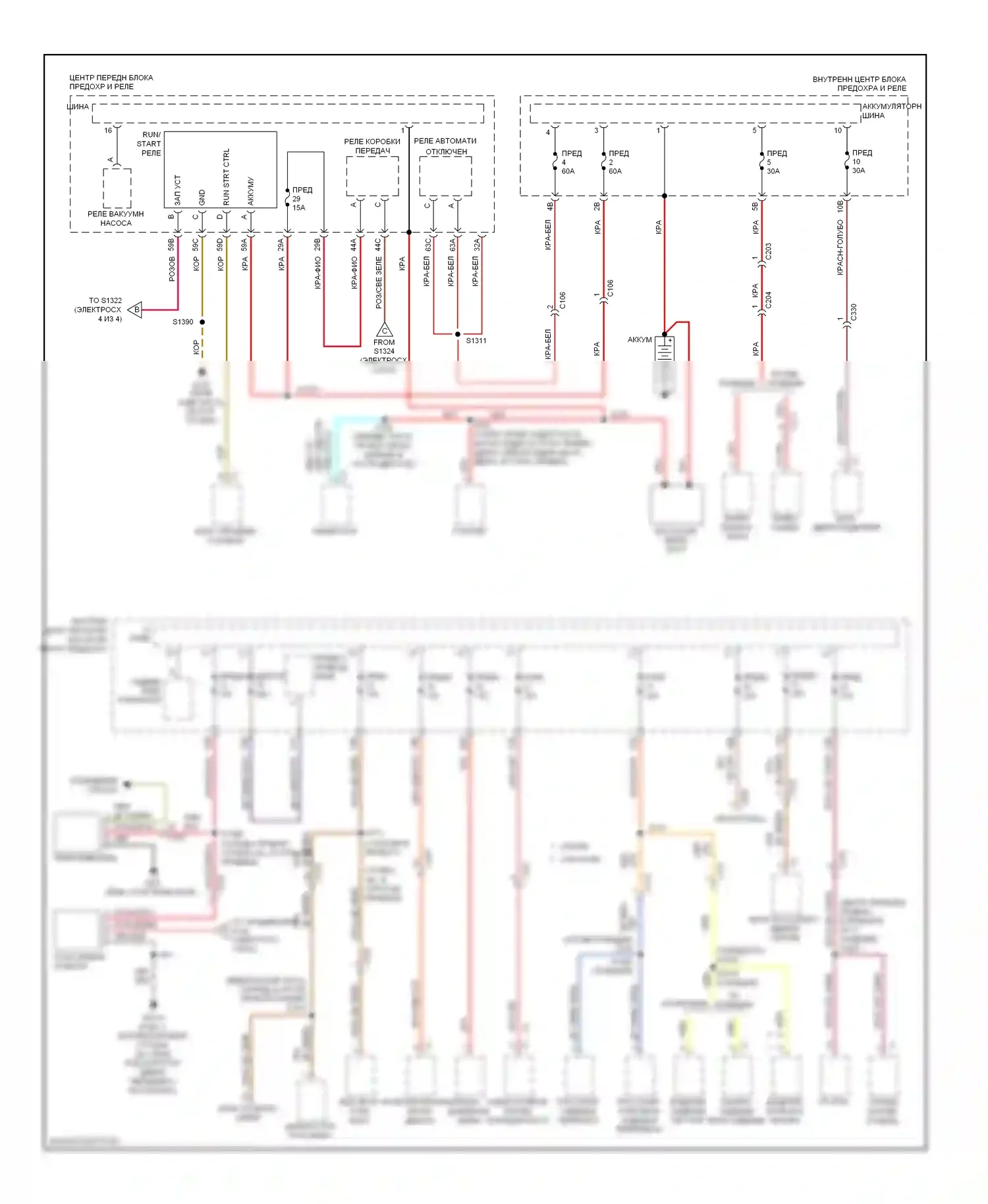 Блок предохранителей и реле — Электросхема блока предохранителей реле — Электросхема блока предохранителей реле (1 из 4). Dodge Charger VI (2010-2014)