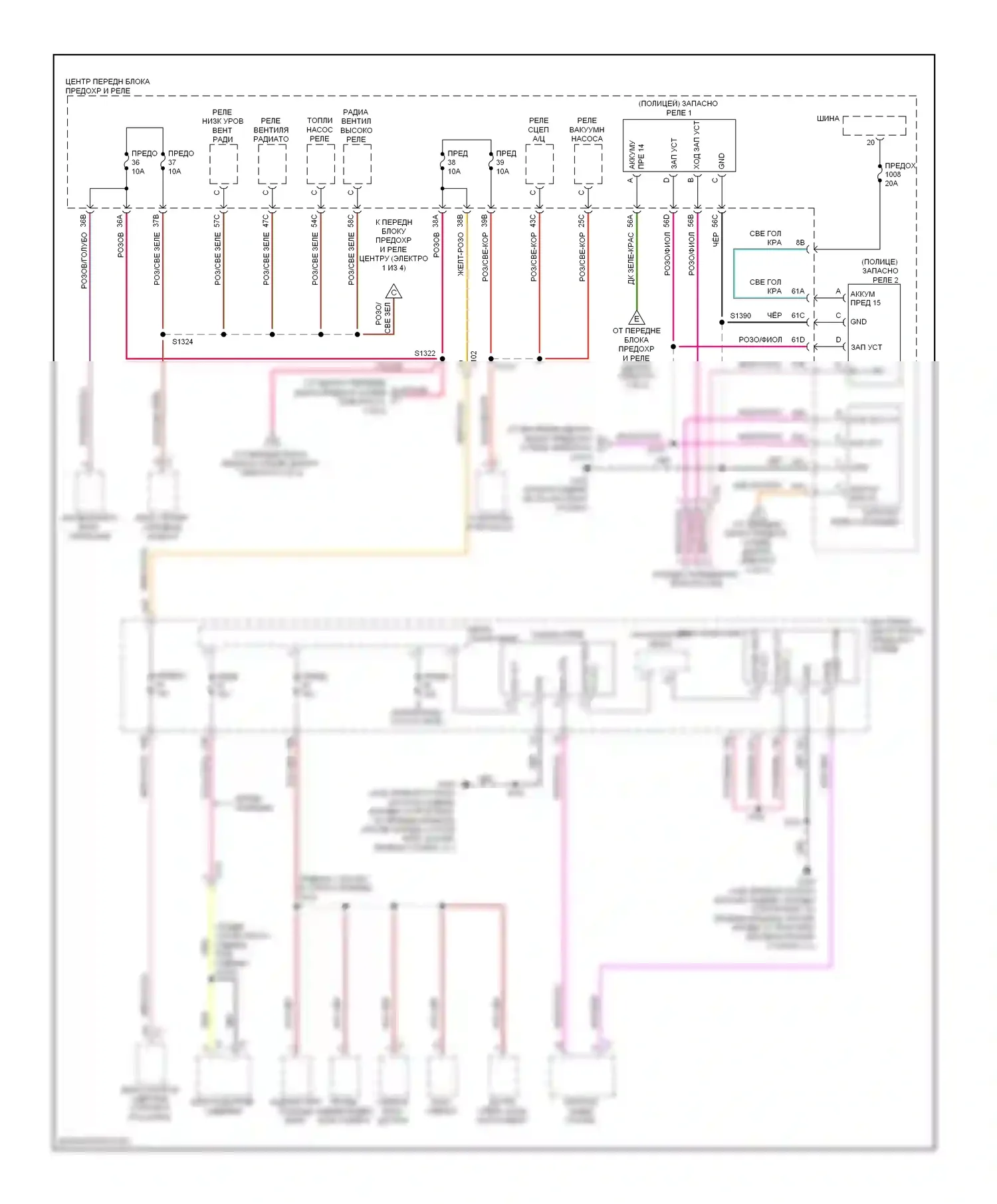 Блок предохранителей и реле — Электросхема блока предохранителей реле — Электросхема блока предохранителей реле (4 из 4). Dodge Charger VI (2010-2014)