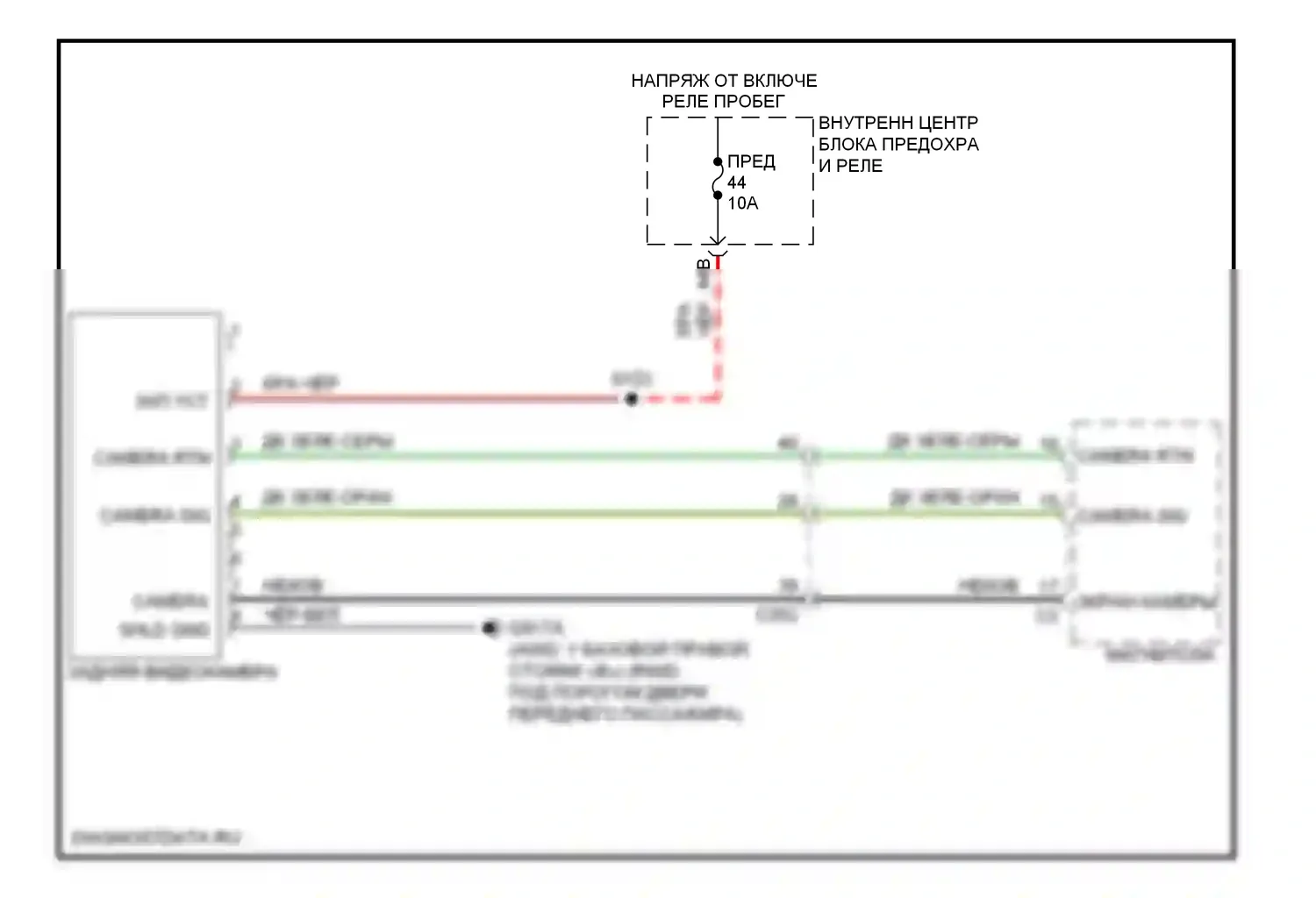 Системы помощи водителю — Электросхема задней камеры — Электросхема задней камеры. Dodge Charger VI (2010-2014)