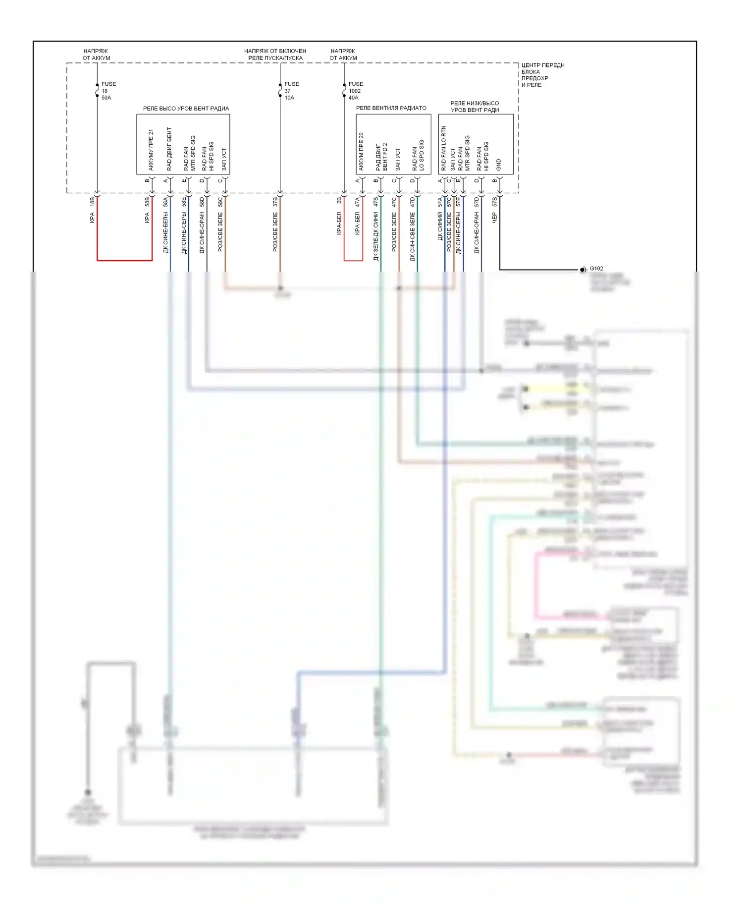 Вентилятор охлаждения — Электросхема вентилятора охлаждения — Электросхема вентилятора охлаждения. Dodge Charger VI (2010-2014)