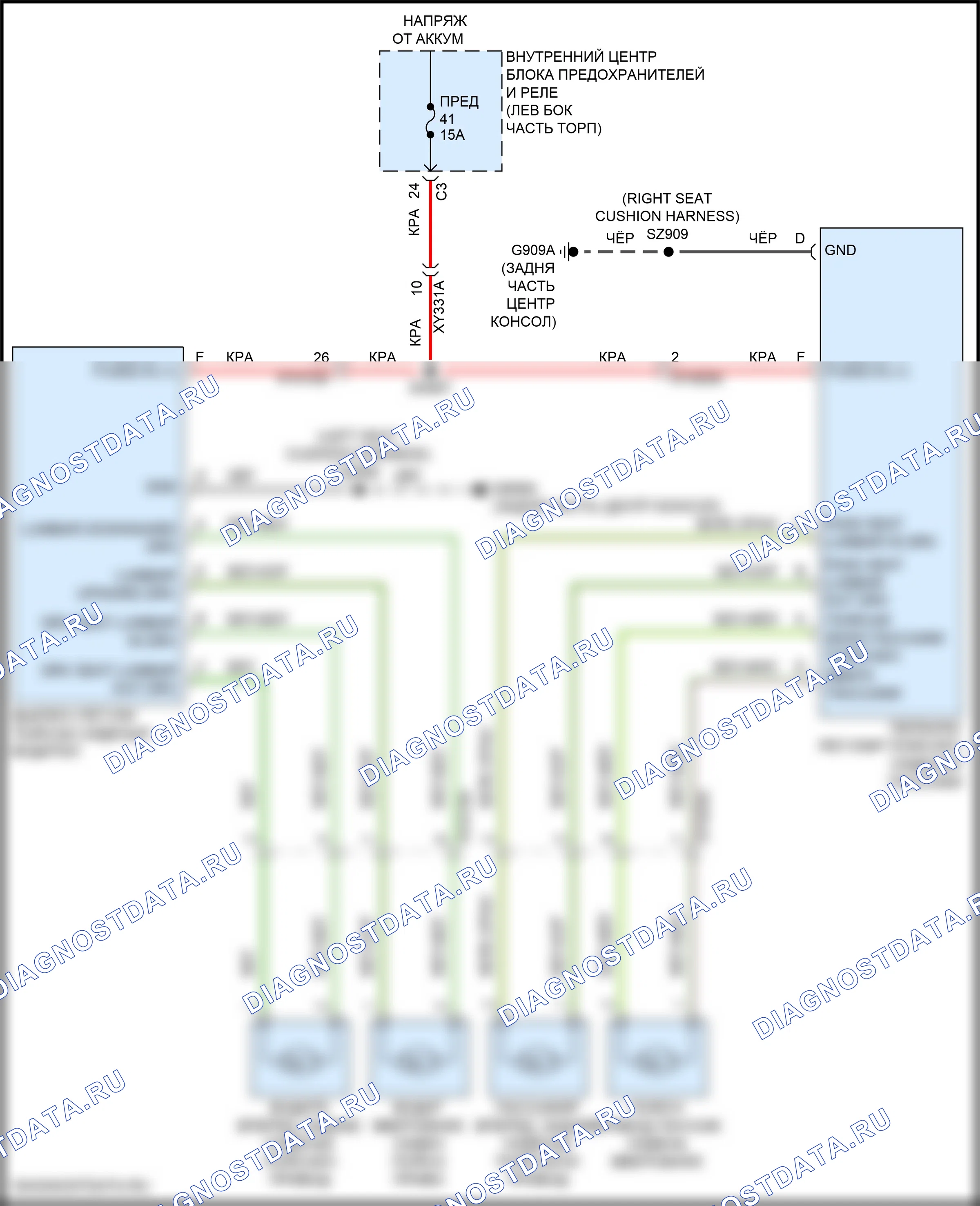 Сиденья — Поясничная электросхема — Поясничная электросхема. Dodge Ram V (2018-2024)