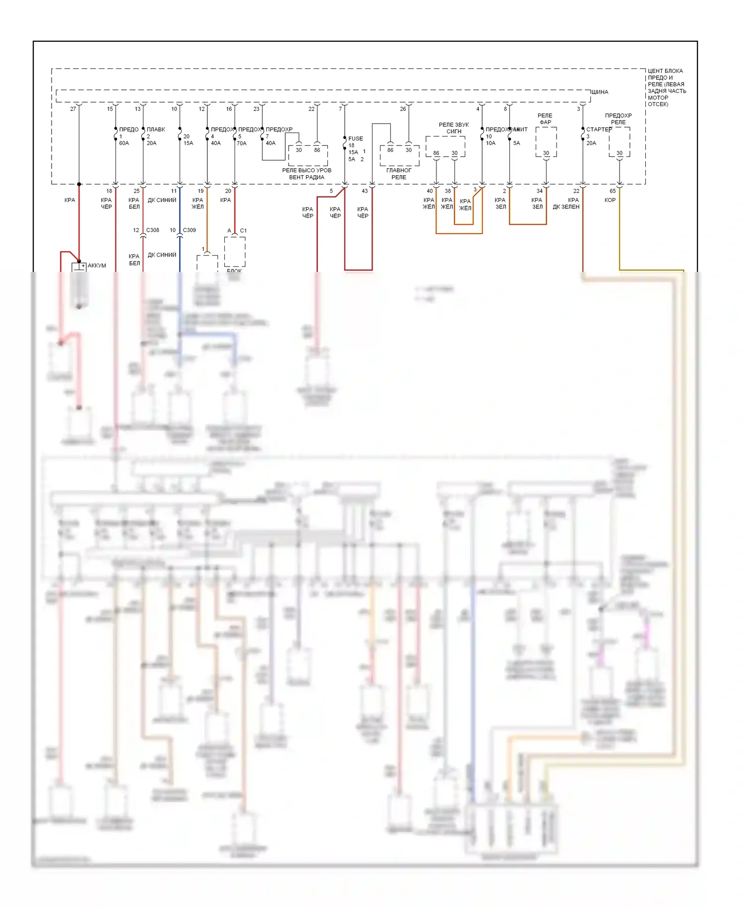 Блок предохранителей и реле — Электросхема блока предохранителей реле — Электросхема блока предохранителей реле (1 из 2). FIAT 500 II (2007-2015)