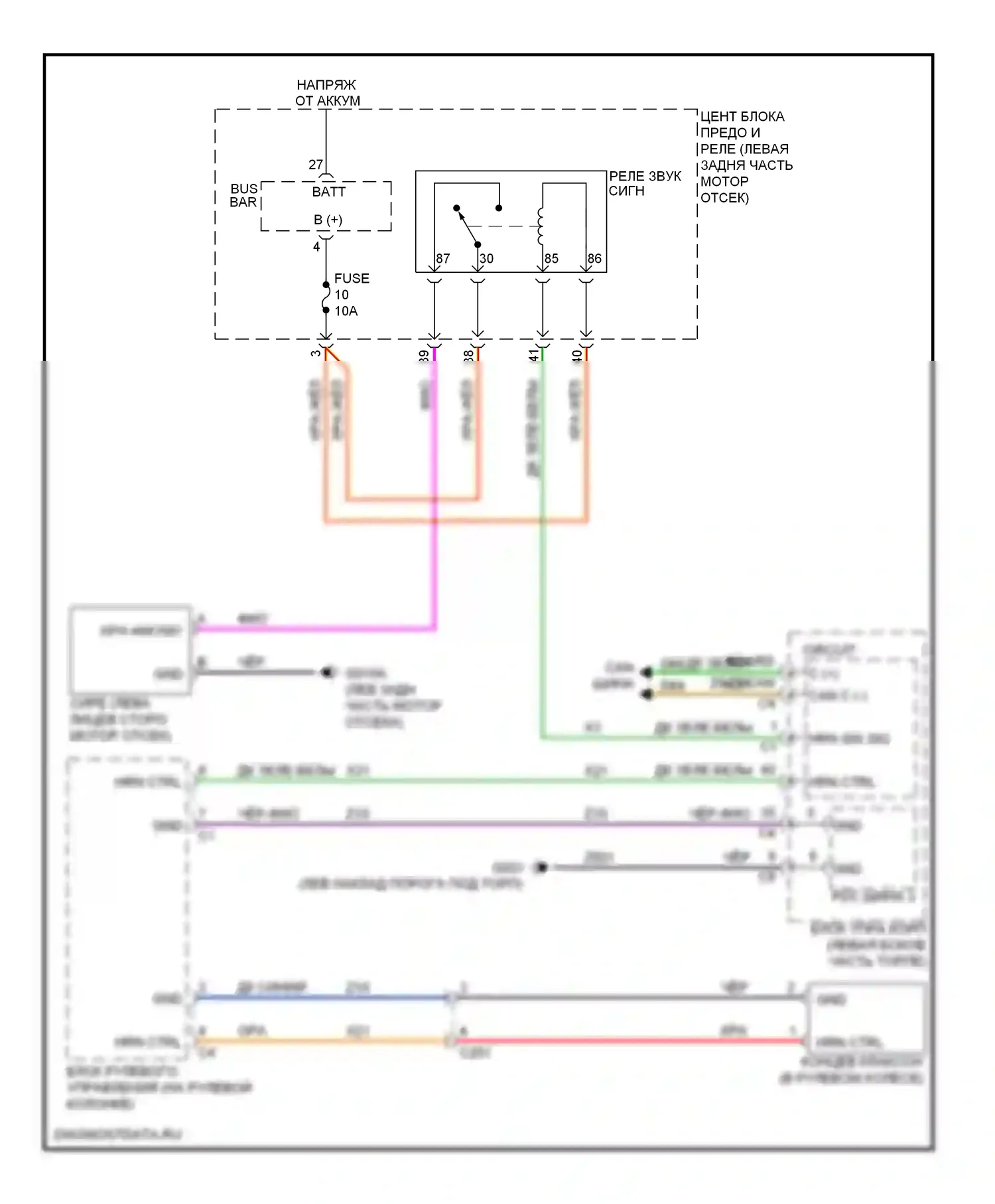 Клаксон — Электросхема клаксона — Электросхема клаксона. FIAT 500 II (2007-2015)