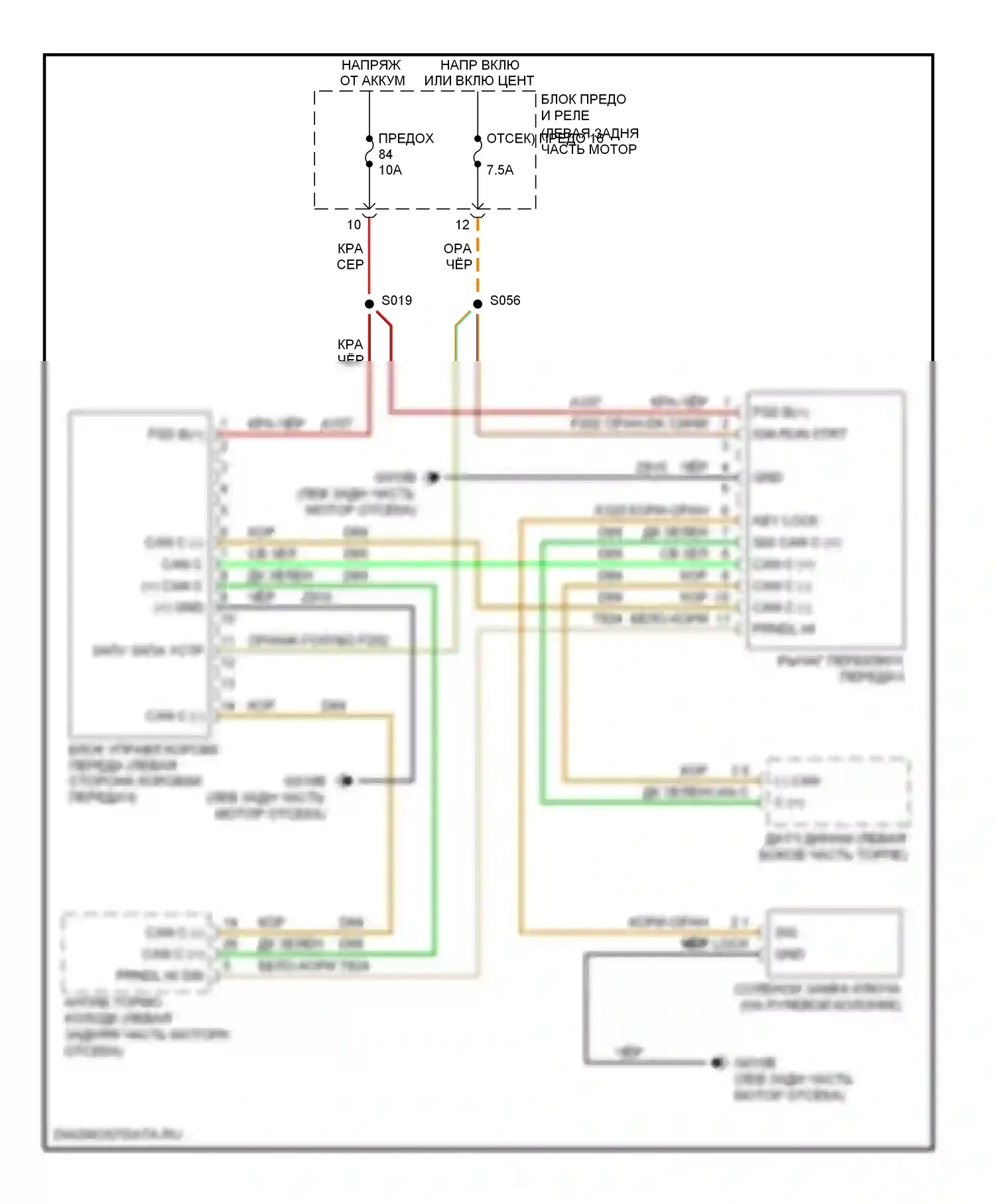 Коробка передач — Электросхема коробки передач — Электросхема коробки передач. FIAT 500 II (2007-2015)