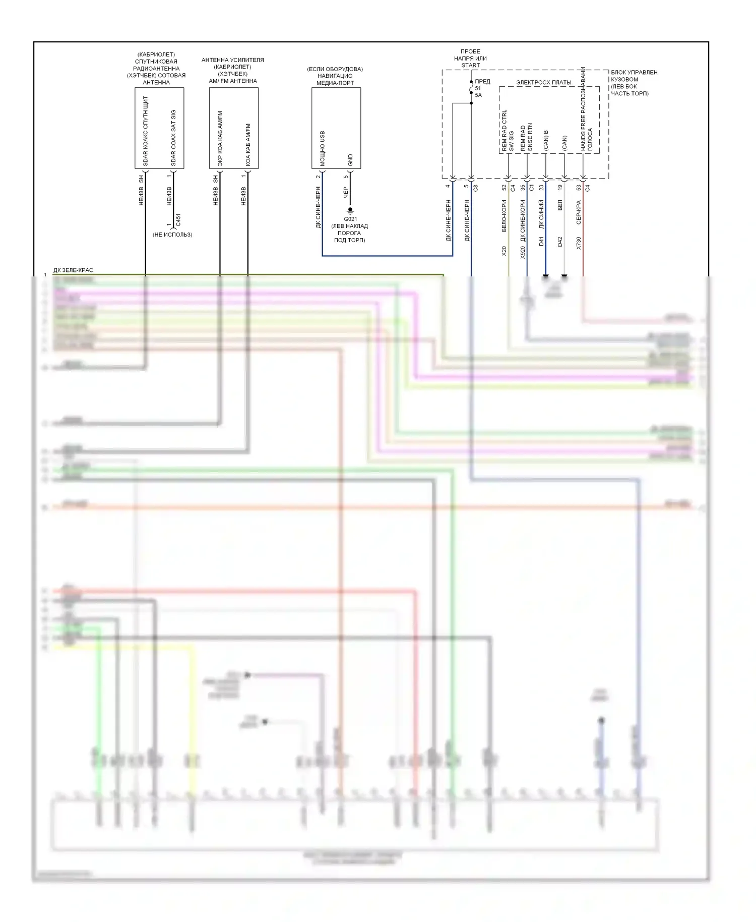 Магнитола — Электросхема магнитолы — Электросхема магнитолы (2 из 3). FIAT 500 II (2007-2015)