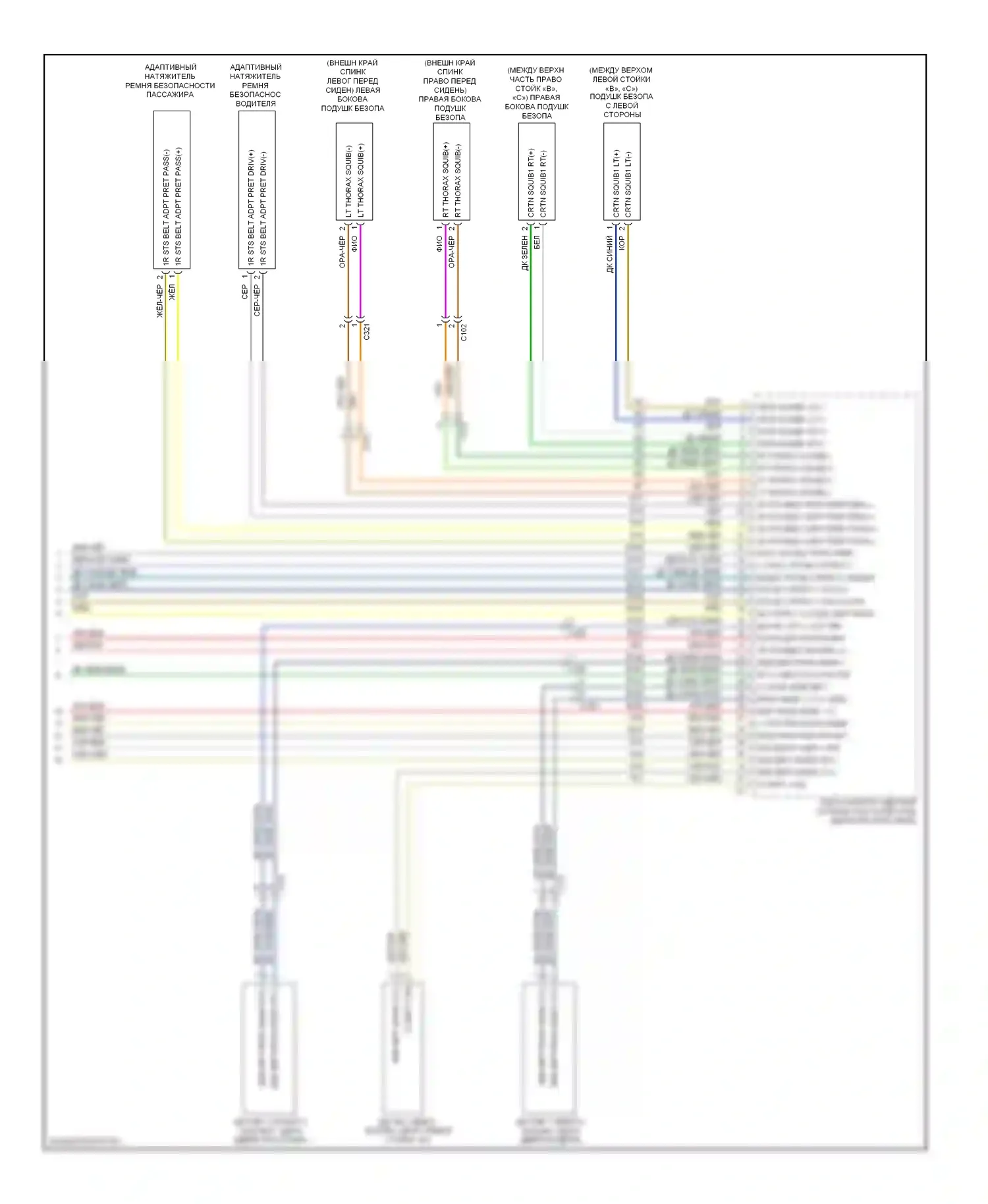 Подушки безопасности — Электросхема подушек безопасности — Электросхема подушек безопасности (3 из 3). FIAT 500 II (2007-2015)