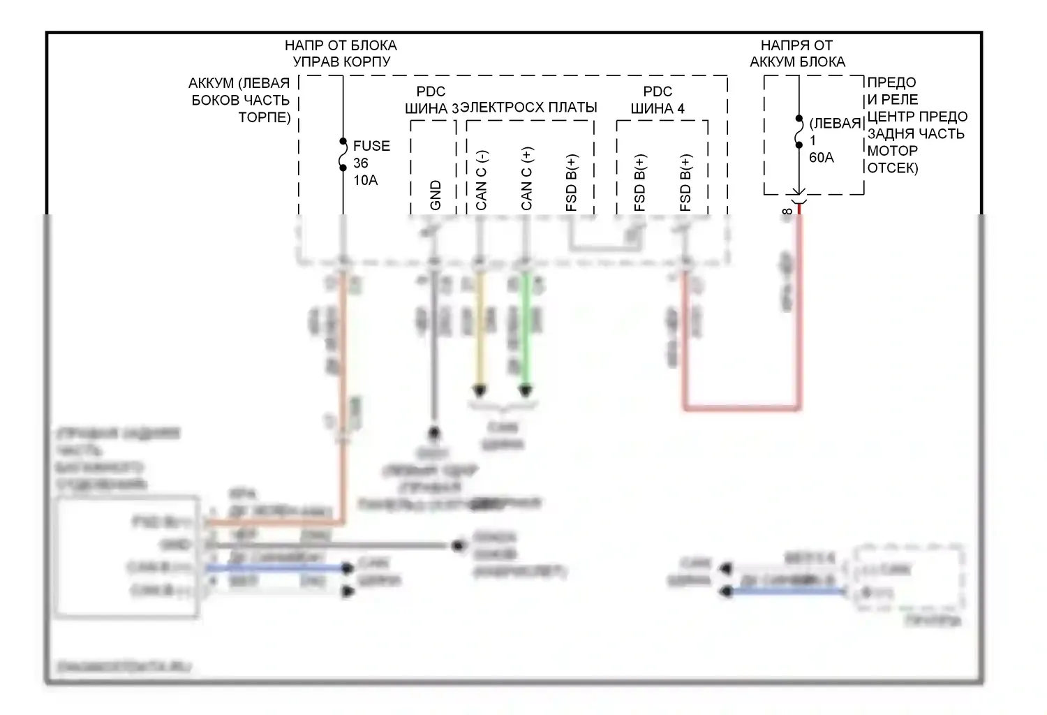 Предупреждение — Электросхема контроля давления в шинах — Электросхема контроля давления в шинах. FIAT 500 II (2007-2015)