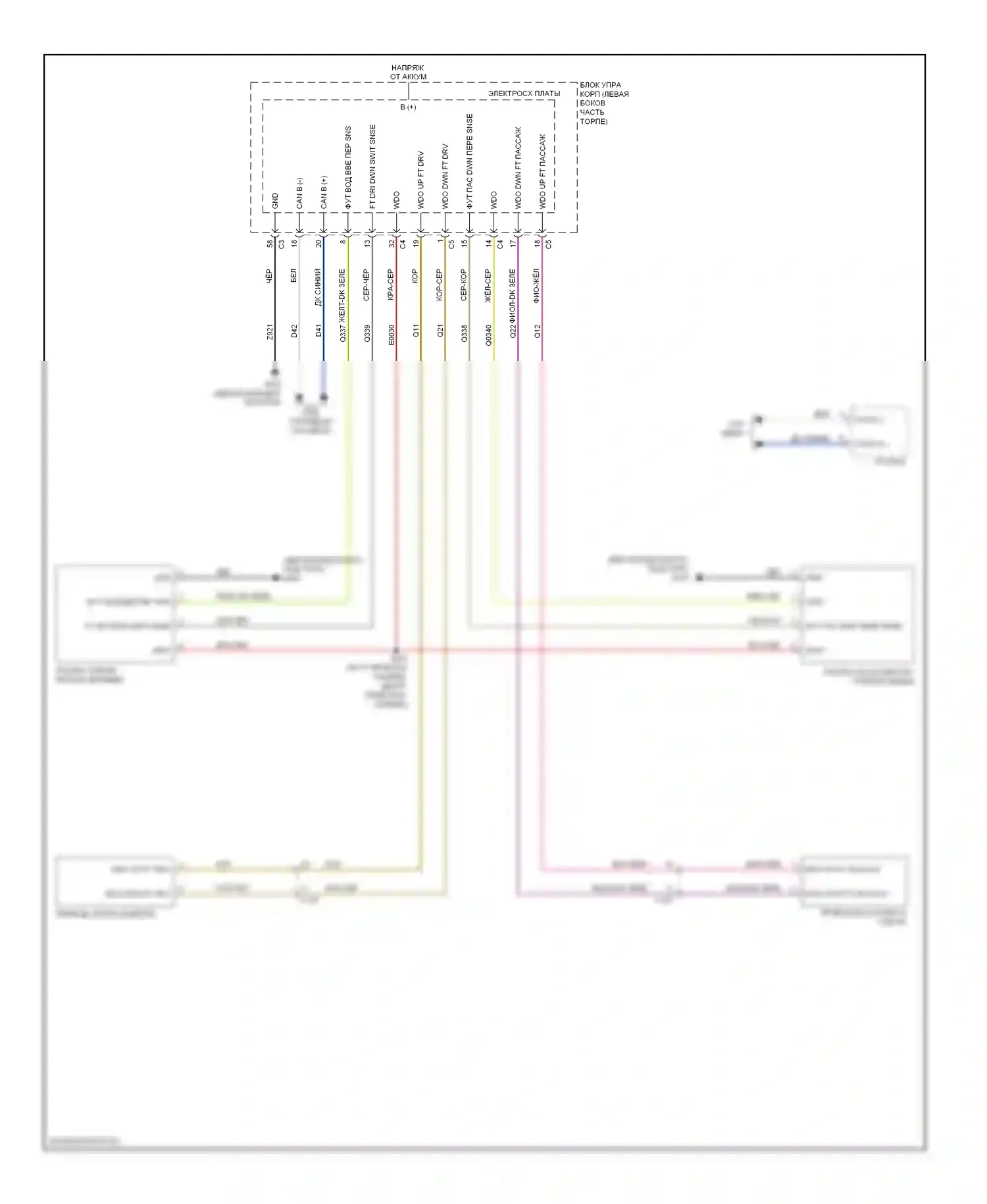 Стеклоподъемники — Стеклоподъемники электросхема — Стеклоподъемники электросхема. FIAT 500 II (2007-2015)