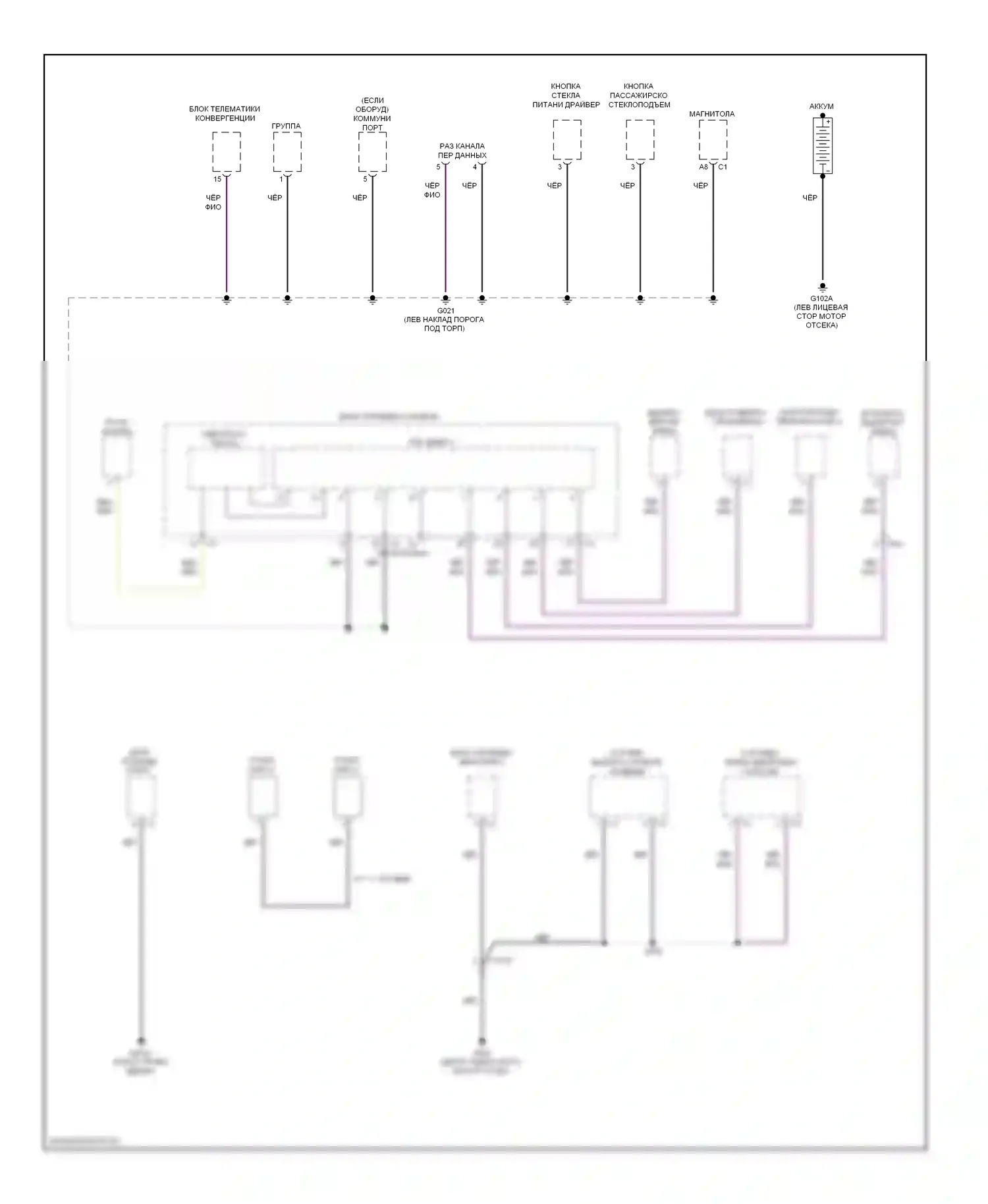 Точки подключения масс — Электросхема точек подключения масс — Электросхема точек подключения масс (2 из 3). FIAT 500 II (2007-2015)