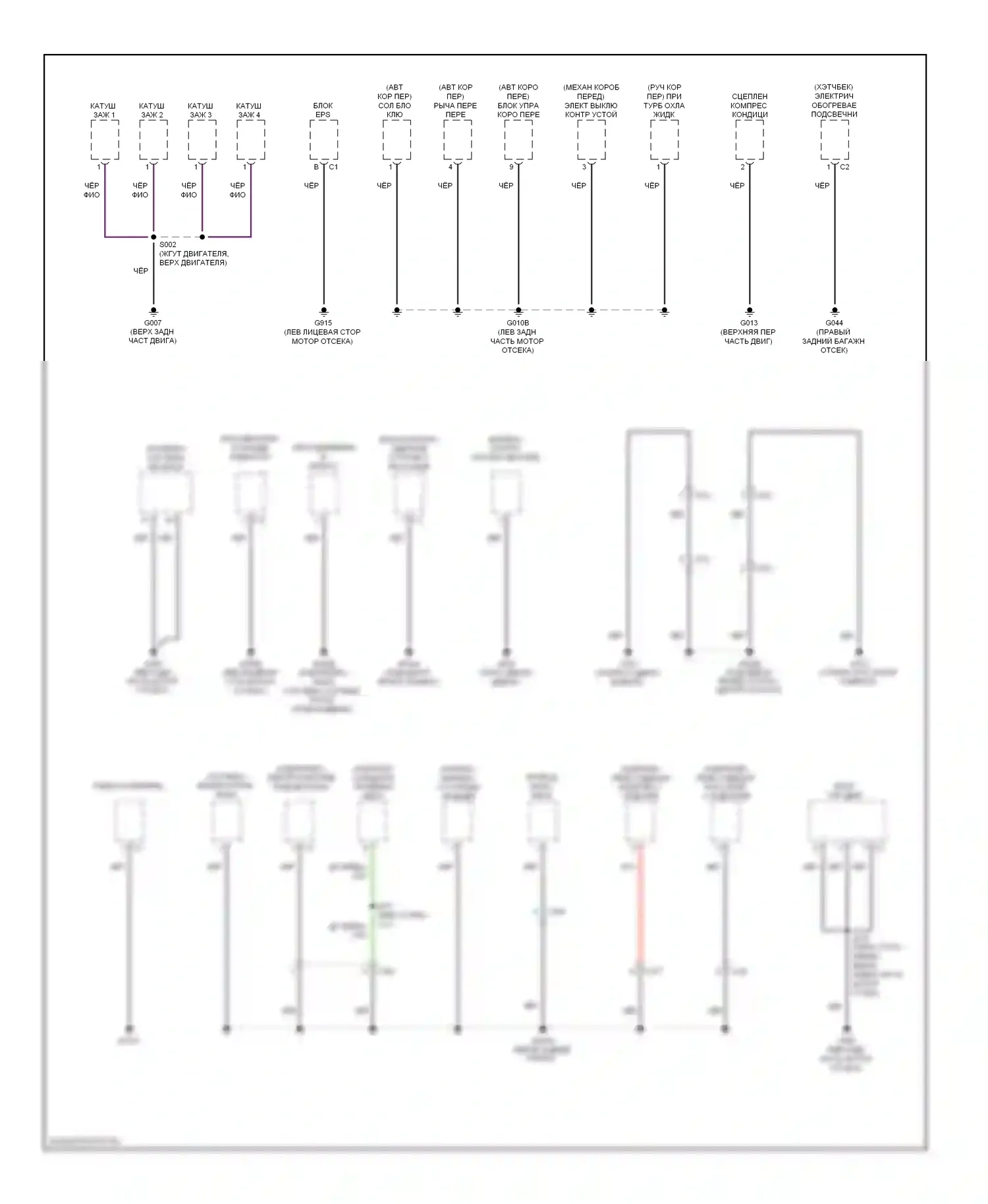 Точки подключения масс — Электросхема точек подключения масс — Электросхема точек подключения масс (3 из 3). FIAT 500 II (2007-2015)