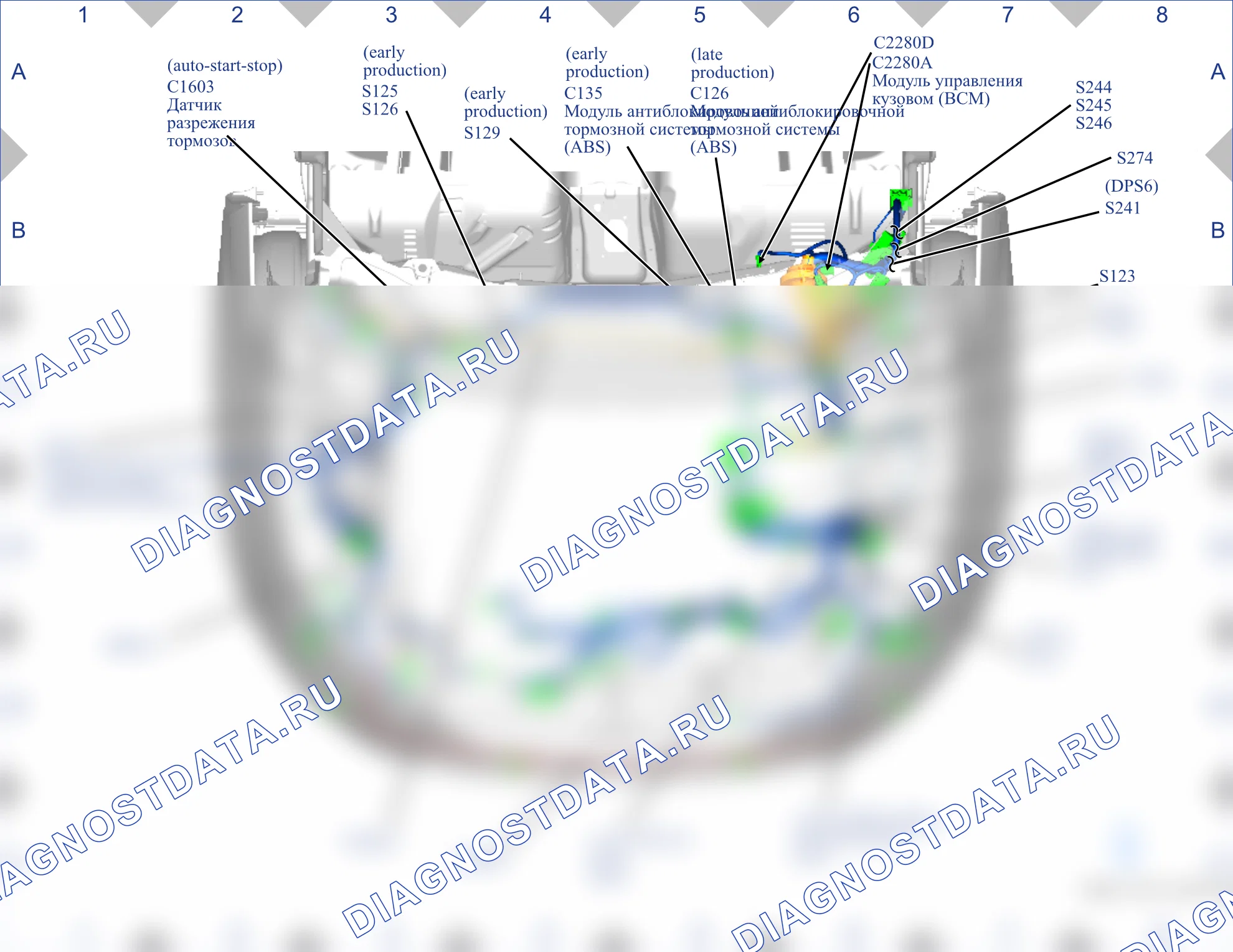 Расположение компонентов — Карта 06 — Карта 06. Ford B-MAX I (2012-2018)