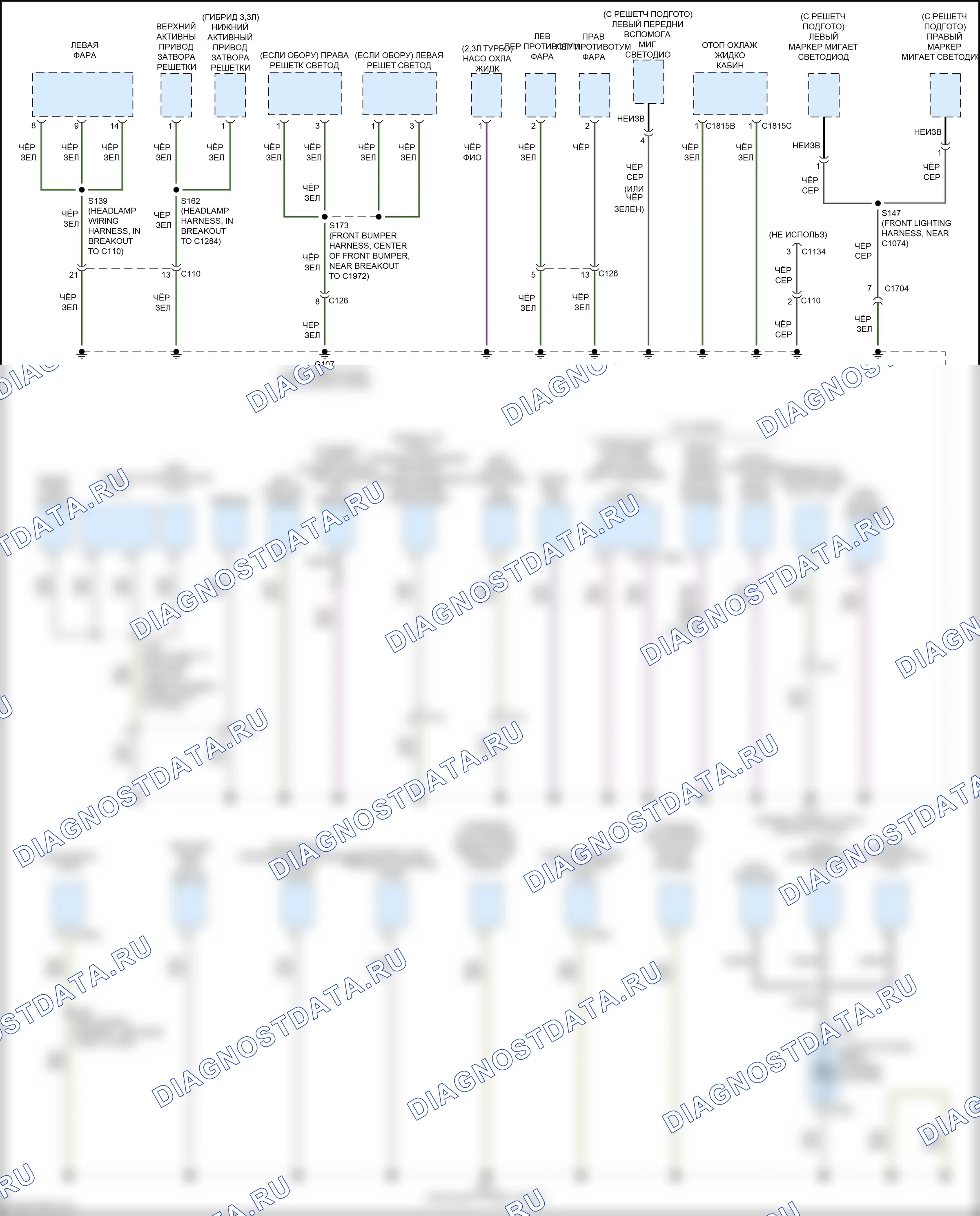 Точки подключения масс — Электросхема разводки массы — Электросхема разводки массы (6 из 7). Ford Explorer VI рестайлинг (2022-2024)