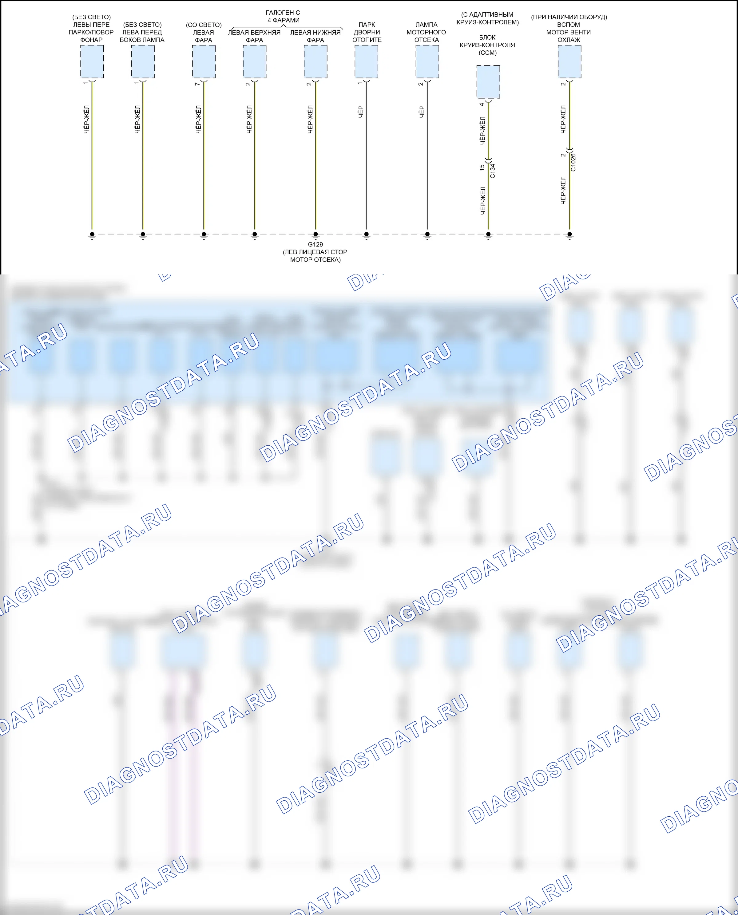 Точки подключения масс — Электросхема разводки массы — Электросхема разводки массы (2 из 8). Ford F-250 XIV (2017-2024)