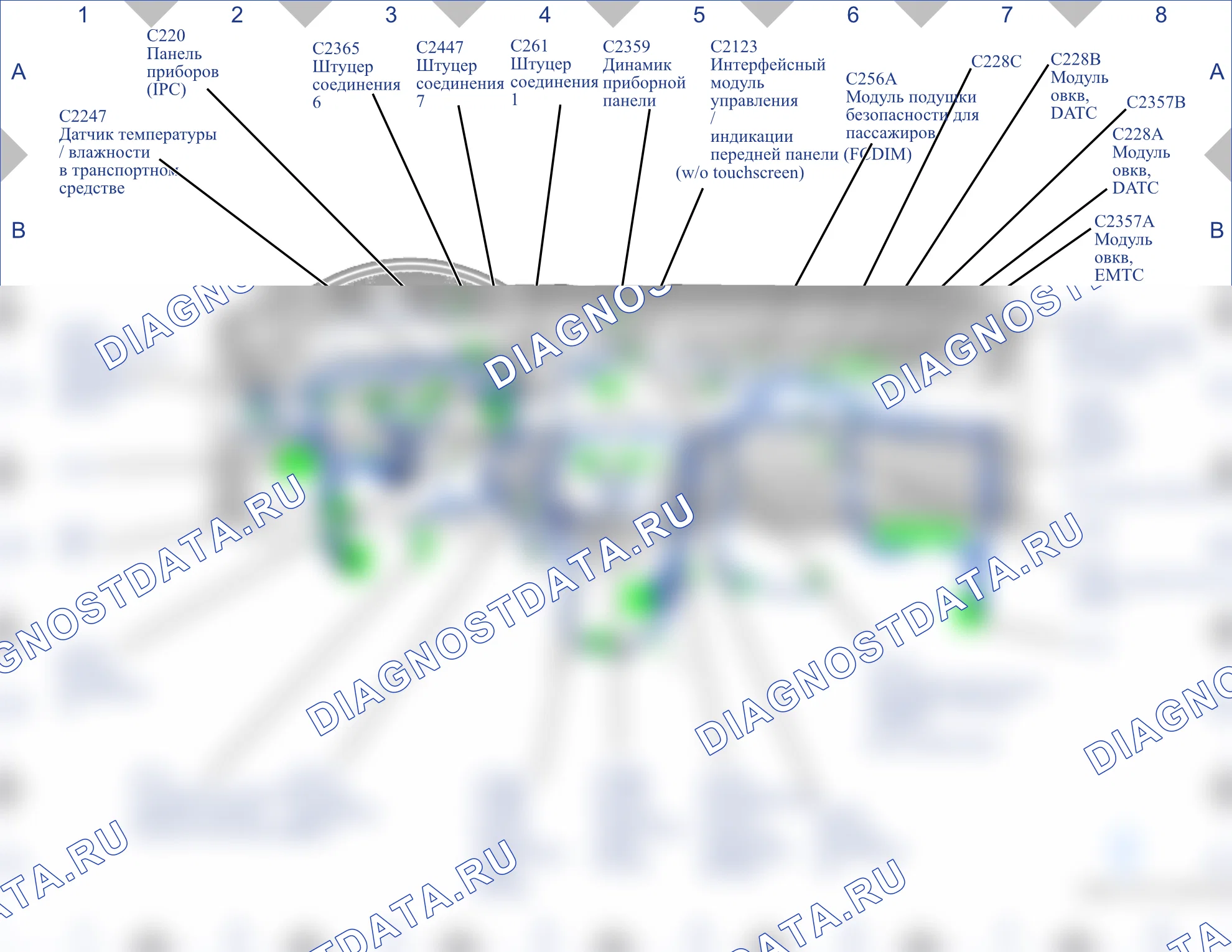 Расположение компонентов — Карта 09 — Карта 09. Ford Flex I (2008-2019)