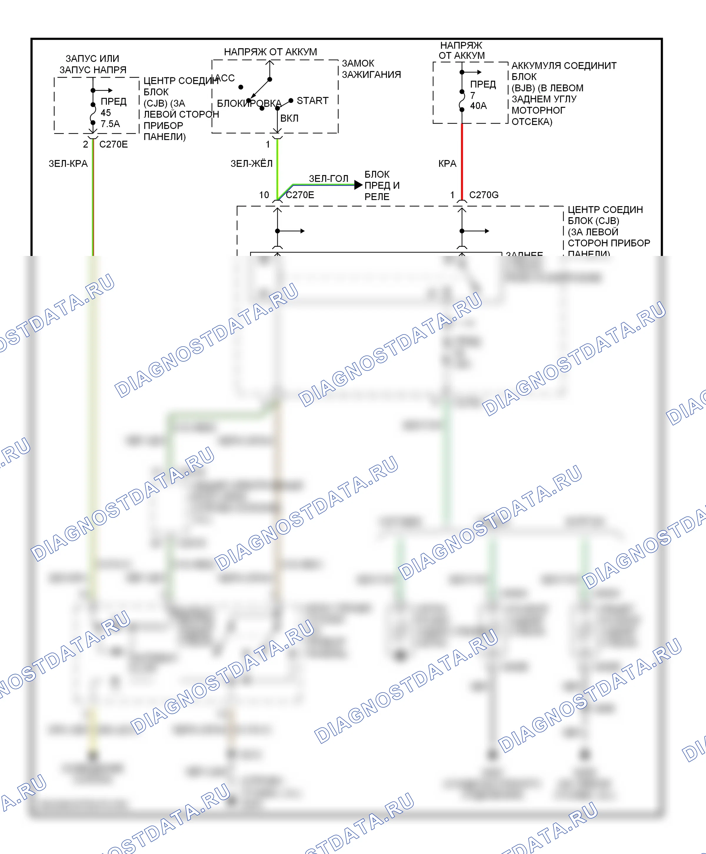 Подогрев стекол — Электросхема заднего подогрева — Электросхема заднего подогрева. Ford Focus I рестайлинг (2001-2007)