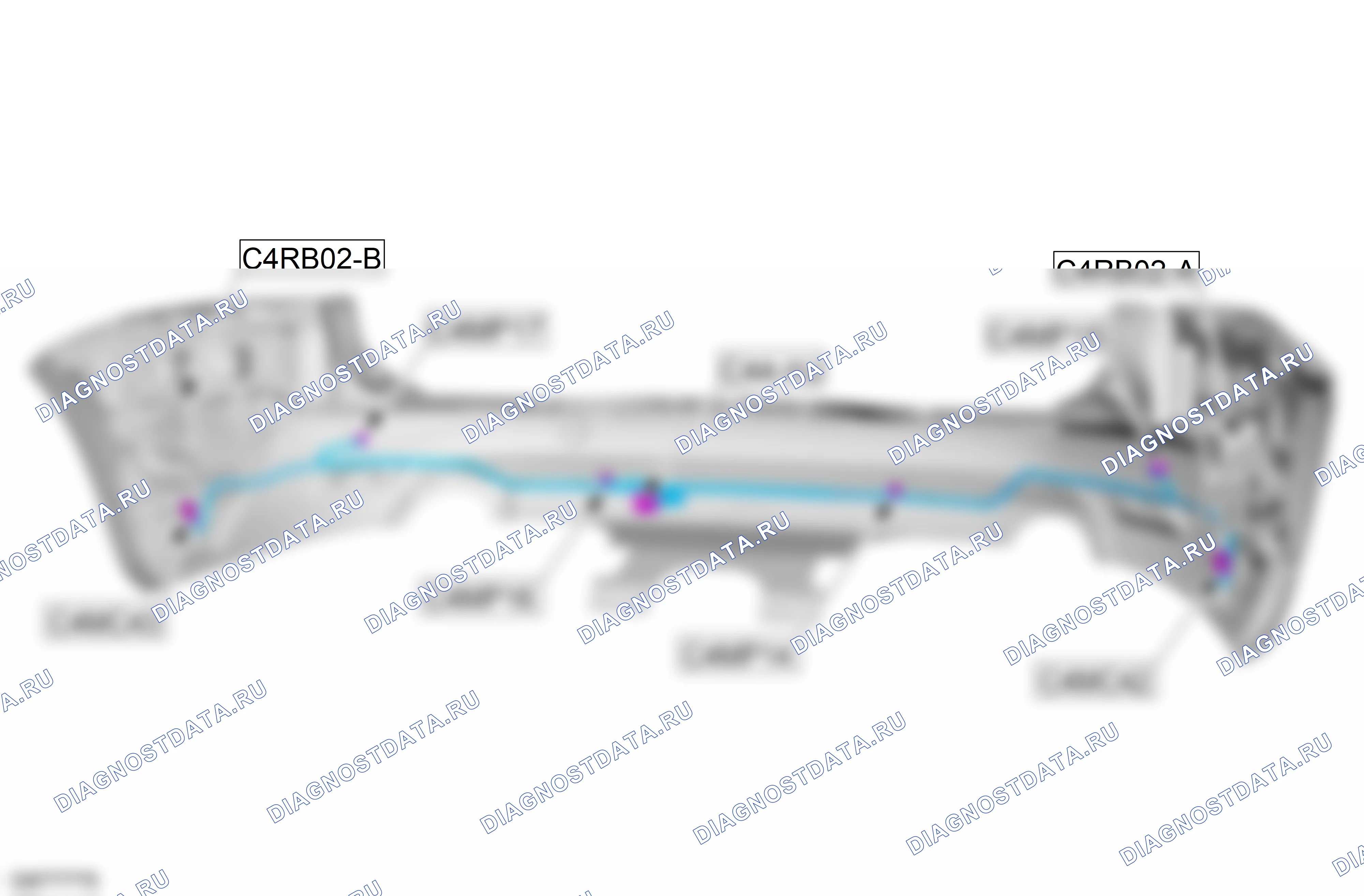 Расположение разъёмов — Карта разъёмов — Задний бампер — Карта разъёмов — Задний бампер. Ford Galaxy I рестайлинг (2000-2006)