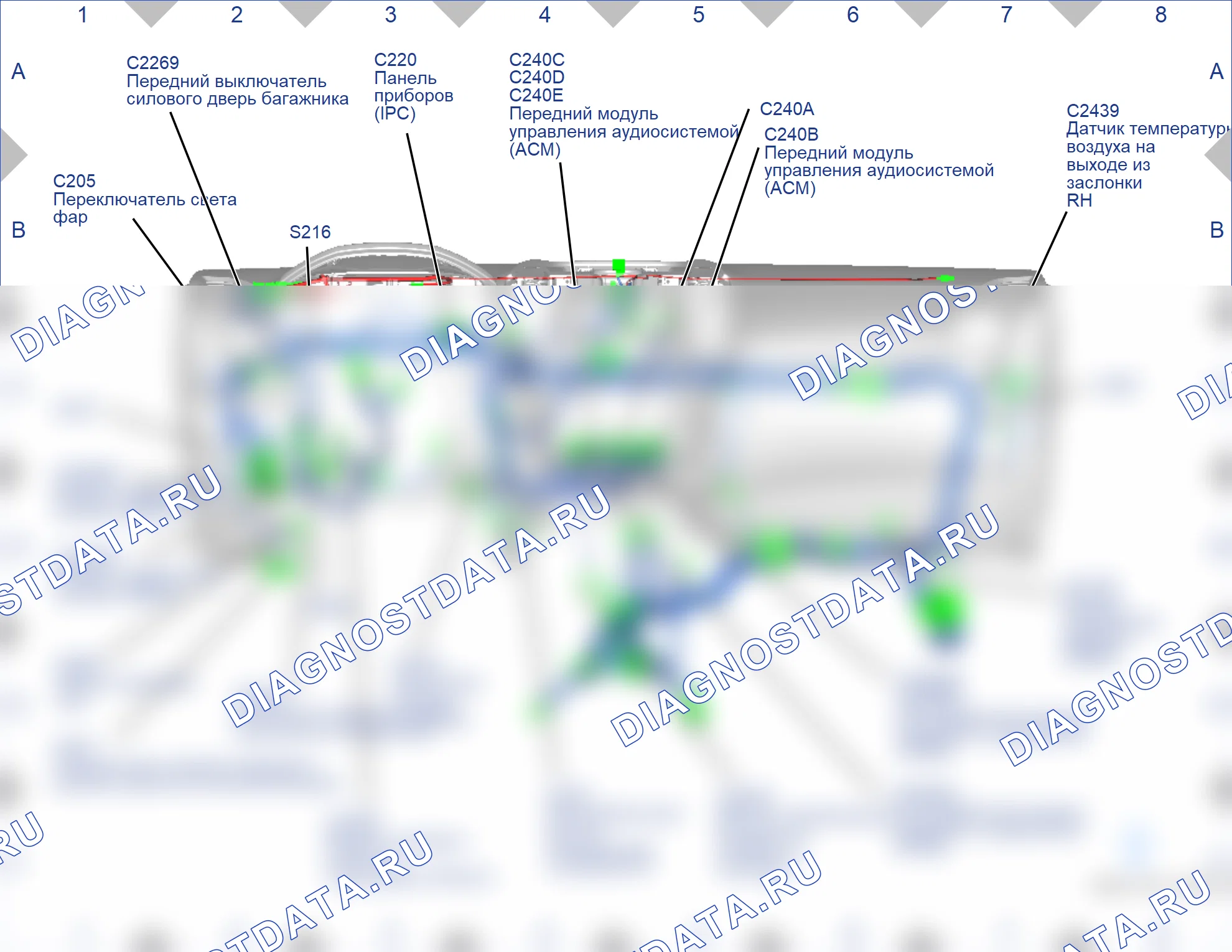 Расположение компонентов — Карта 18 — Карта 18. Ford Galaxy III (2015-2019)