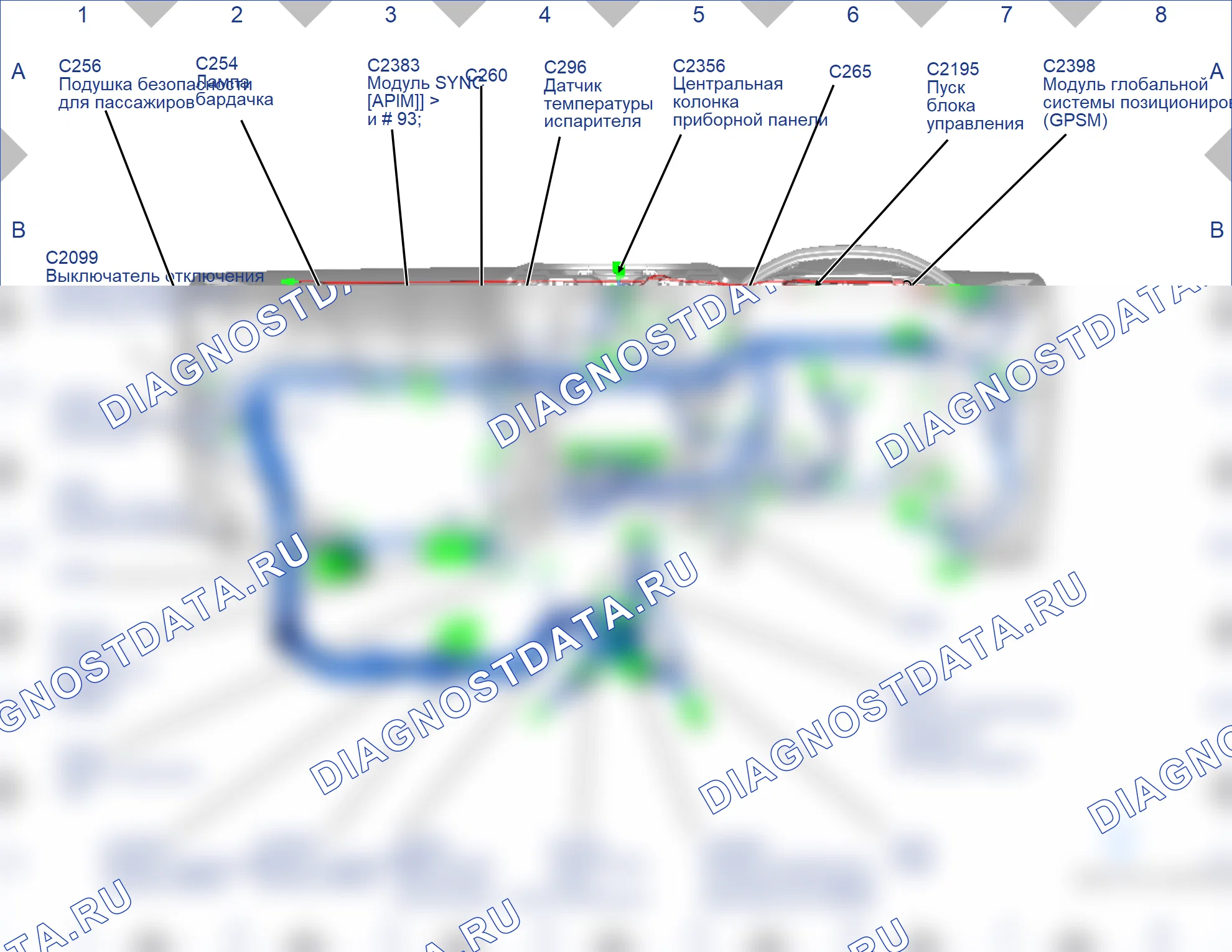 Расположение компонентов — Карта 22 — Карта 22. Ford Galaxy III (2015-2019)