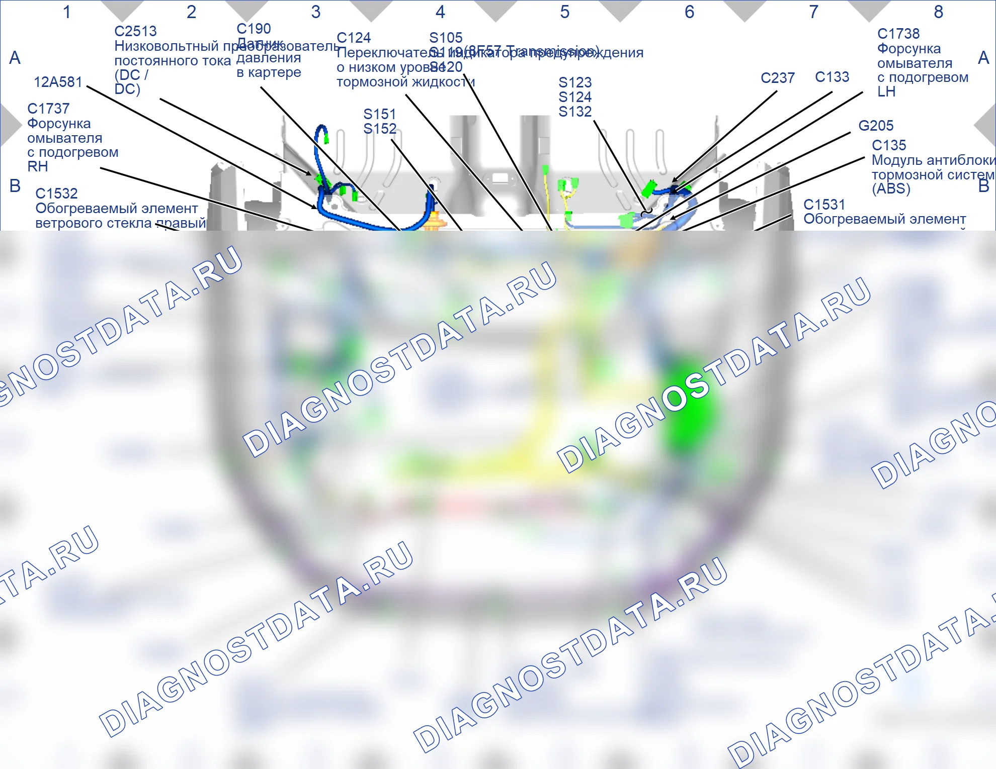 Расположение компонентов — Карта 04 — Карта 04. Ford Galaxy III (2015-2019)
