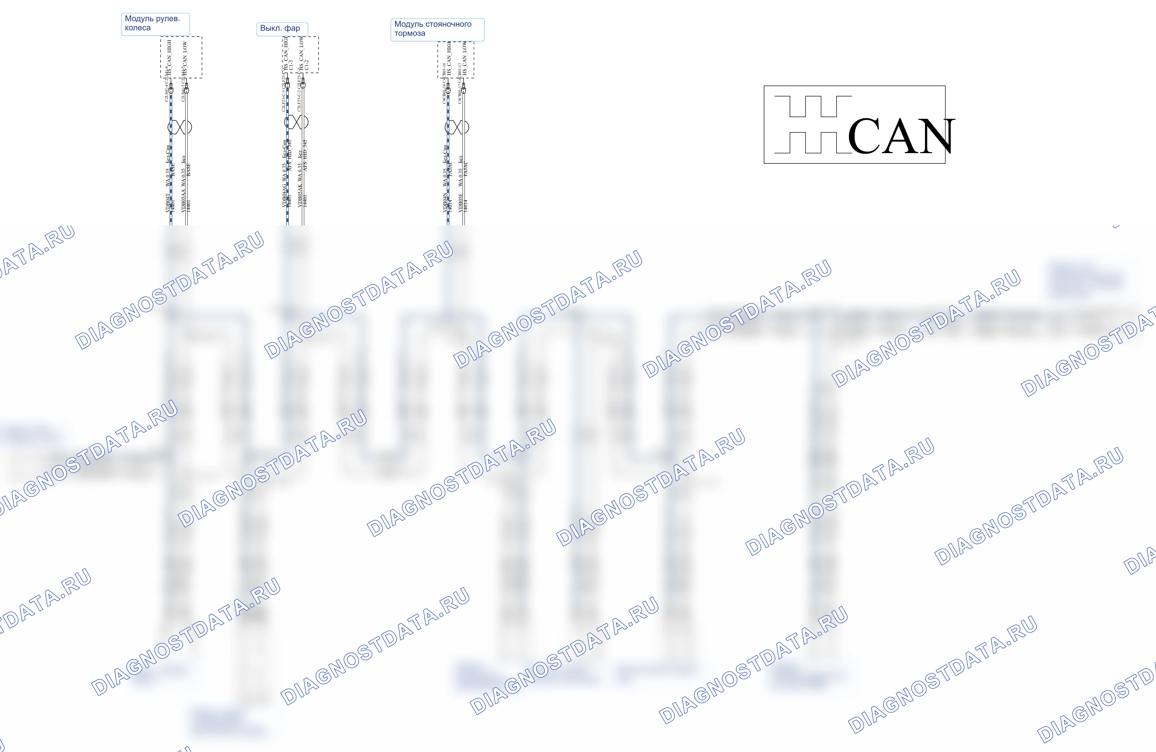 Электронные системы и сети данных — Шина HS-CAN — 2.0L Duratec-HE (107kW/145PS), MI4 — Шина HS-CAN — 2.0L Duratec-HE (107kW/145PS), MI4. Ford Mondeo III рестайлинг (2003-2007)