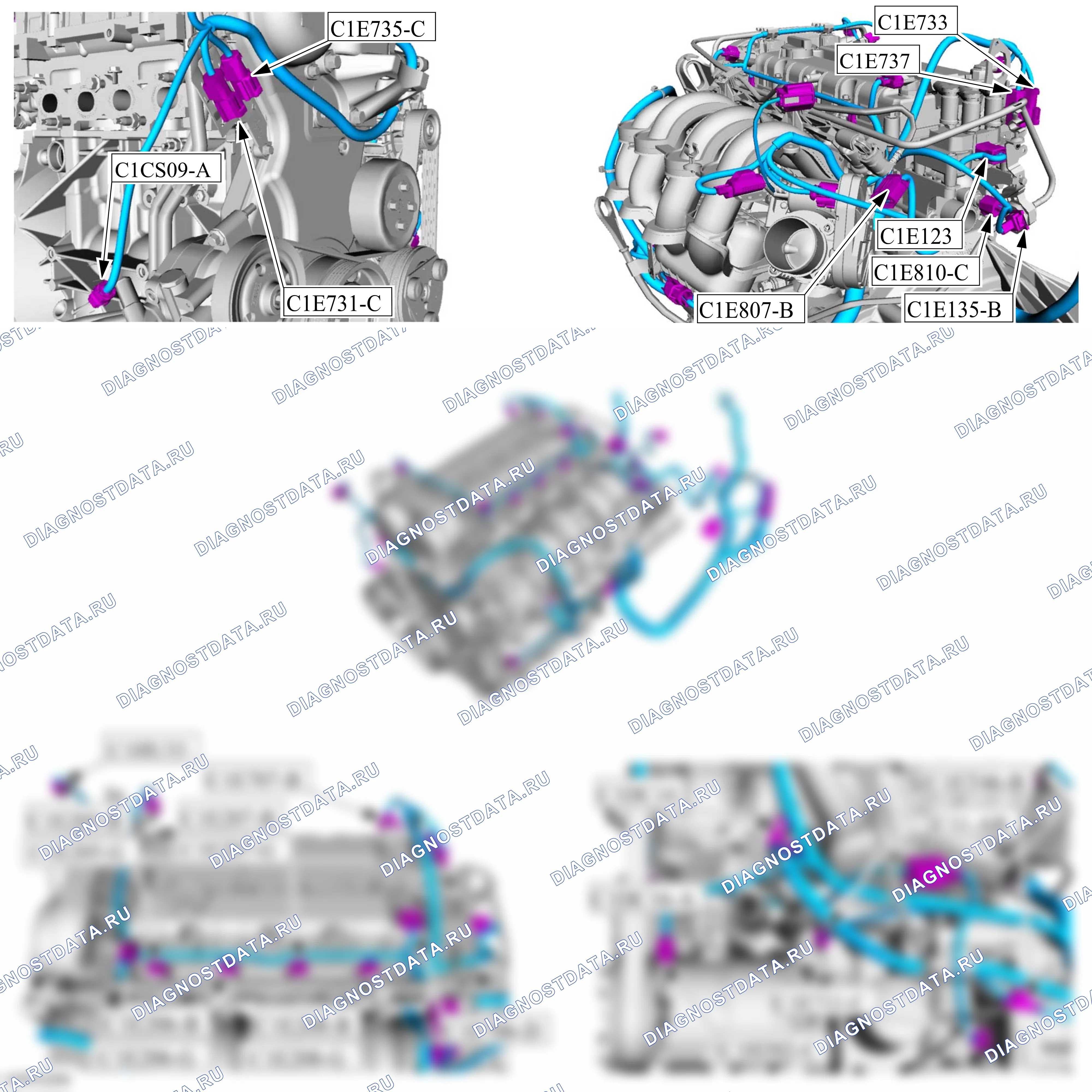Расположение компонентов — Карта — Двигатель, вид слева — 1.6L Duratec-16V Ti-VCT (81kW/110PS), Sigma, 1.6L Duratec-16V Ti-VCT (92kW/125PS) — Карта — Двигатель, вид слева — 1.6L Duratec-16V Ti-VCT (81kW/110PS), Sigma, 1.6L Duratec-16V Ti-VCT (92kW/125PS). Ford Mondeo III рестайлинг (2003-2007)